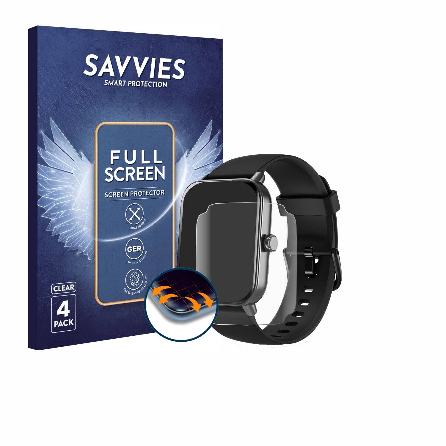 4x Savvies Full-Screen Folie für Yoever IDW19