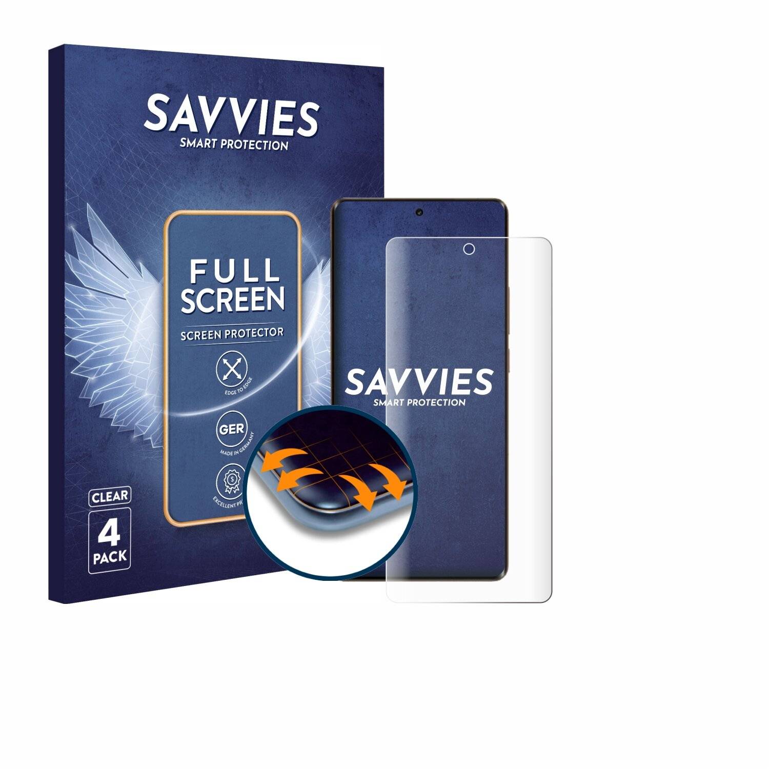 4x Savvies Full-Screen Folie für realme GT5