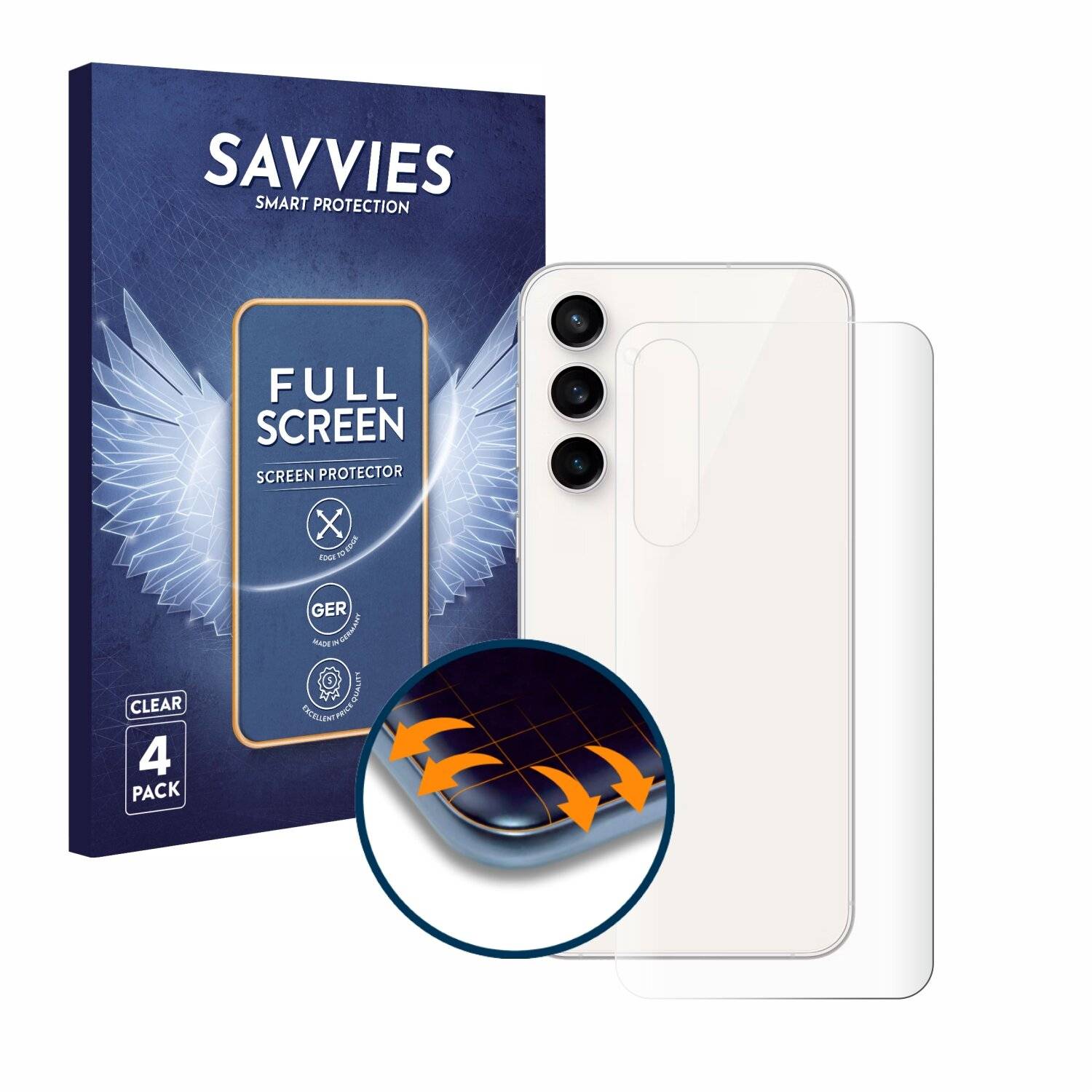 4x Savvies Full-Screen Folie für Samsung Galaxy S23 FE