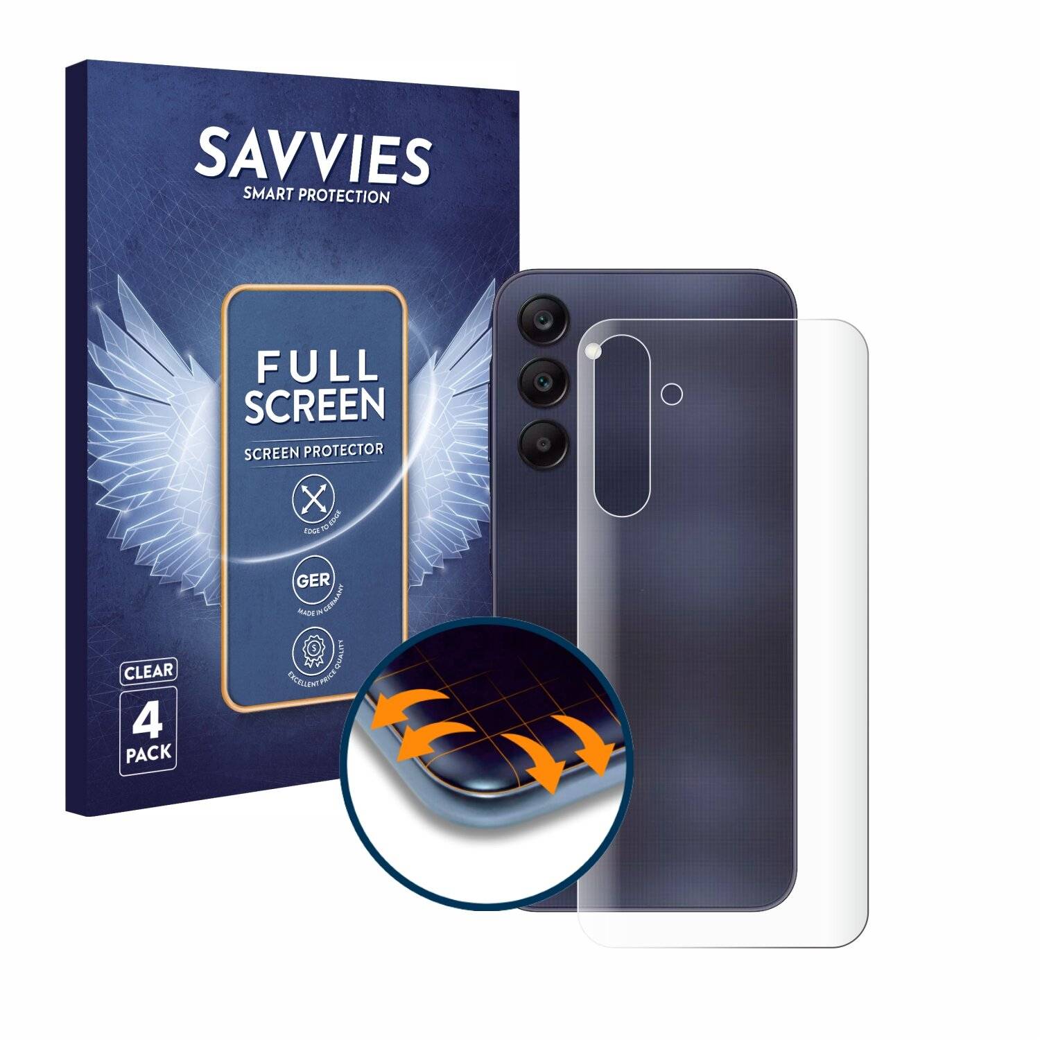 4x Savvies Full-Screen Folie für Samsung Galaxy A25 5G