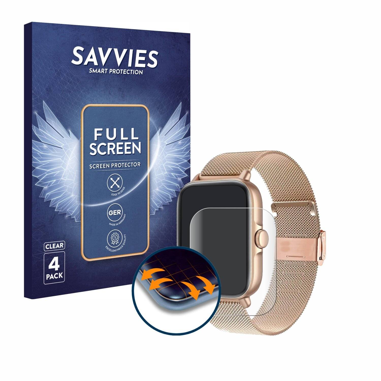 4x Savvies Full-Screen Folie für Pireware Elegance 3