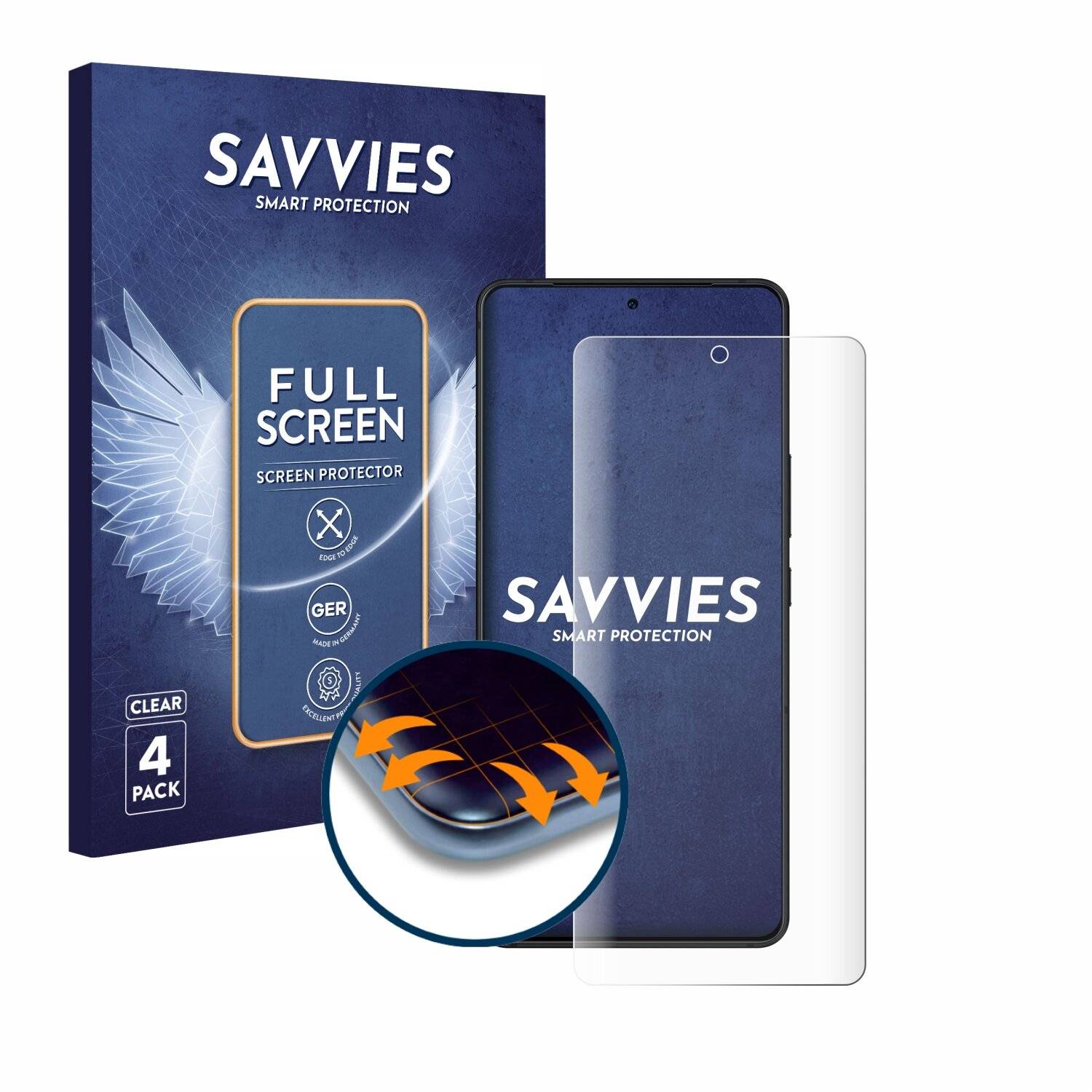 4x Savvies Full-Screen Folie für ASUS ROG Phone