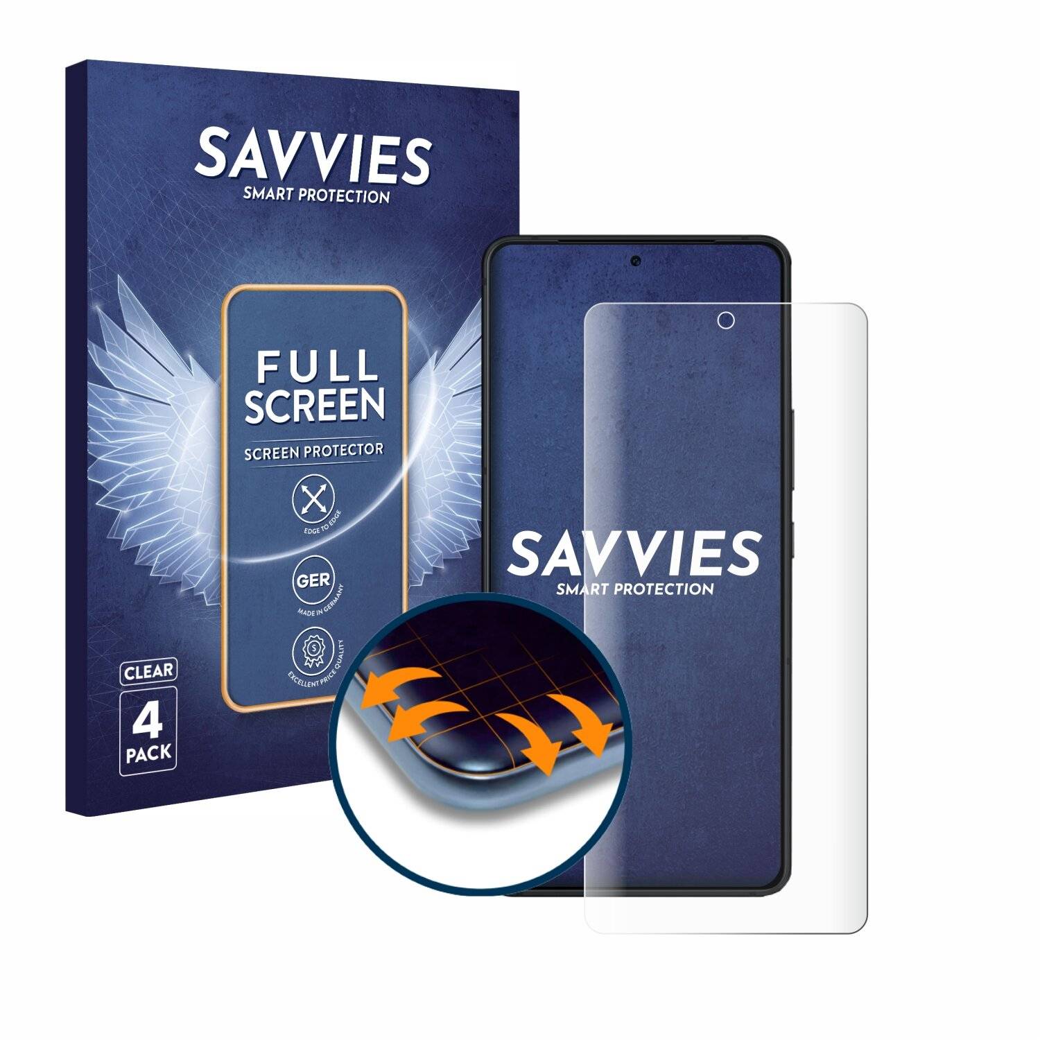 4x Savvies Full-Screen Folie für ASUS ROG Phone 8