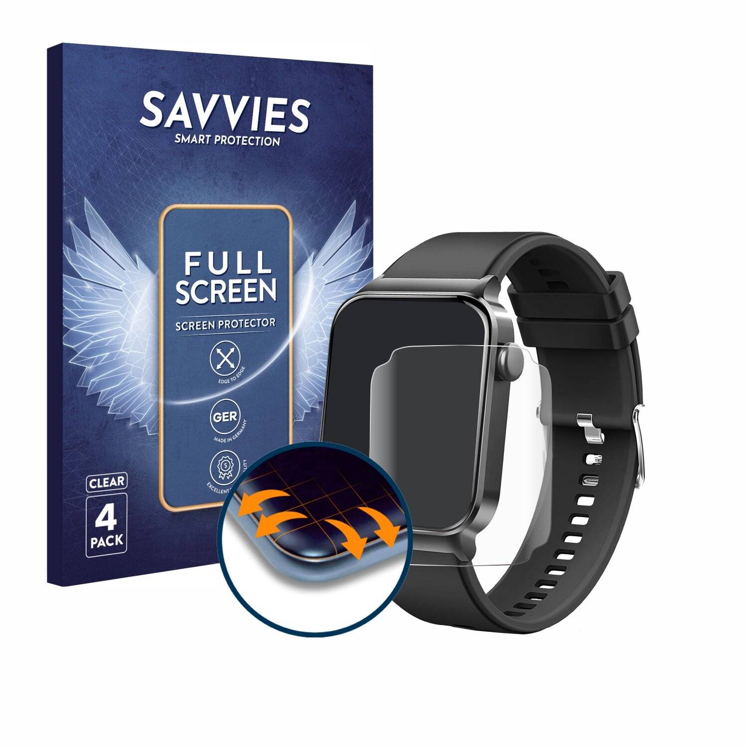 4x Savvies Full-Screen Folie für Uaue T50S