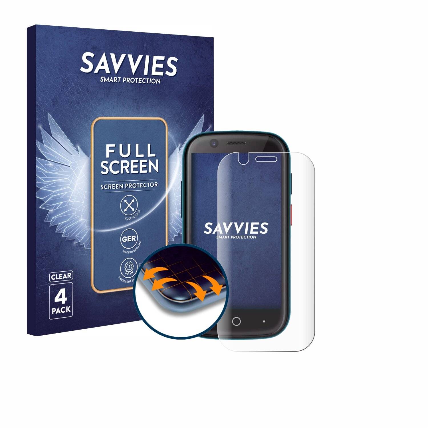 4x Savvies Full-Screen Folie für Unihertz Jelly