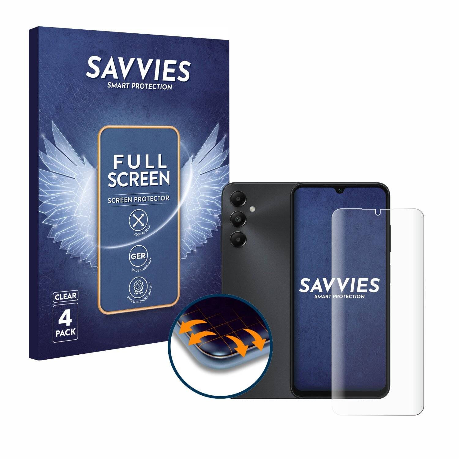 4x Savvies Full-Screen Folie für Samsung Galaxy