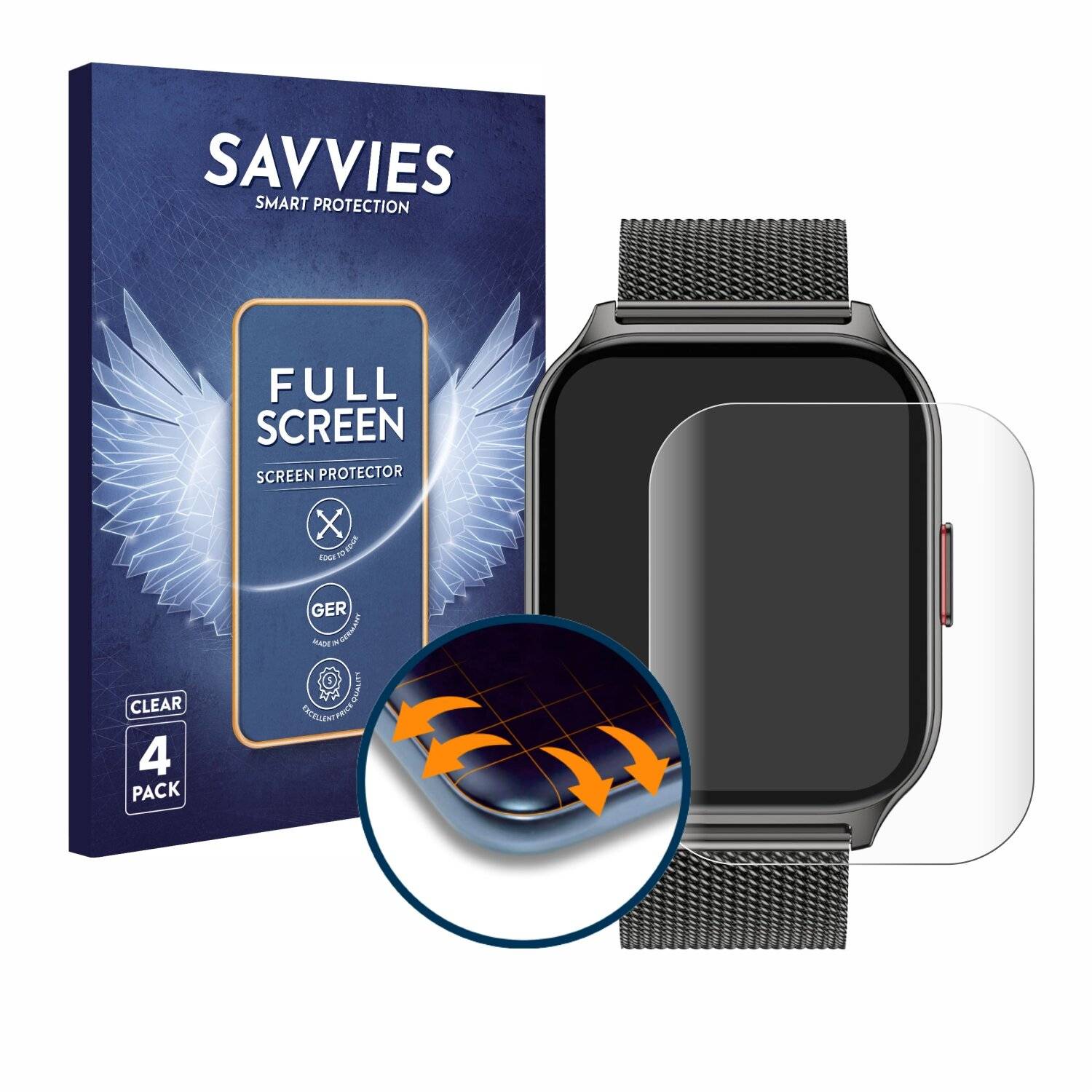 4x Savvies Full-Screen Folie für Popglory P95