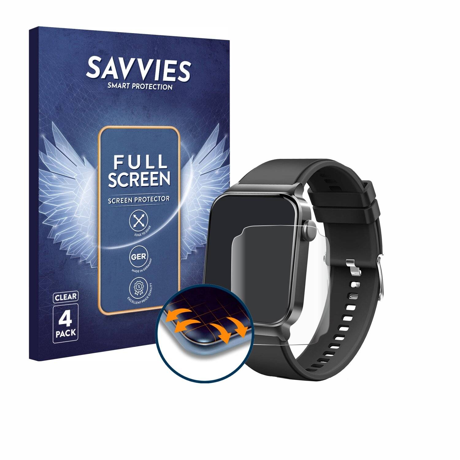 4x Savvies Full-Screen Folie für VKROBAG