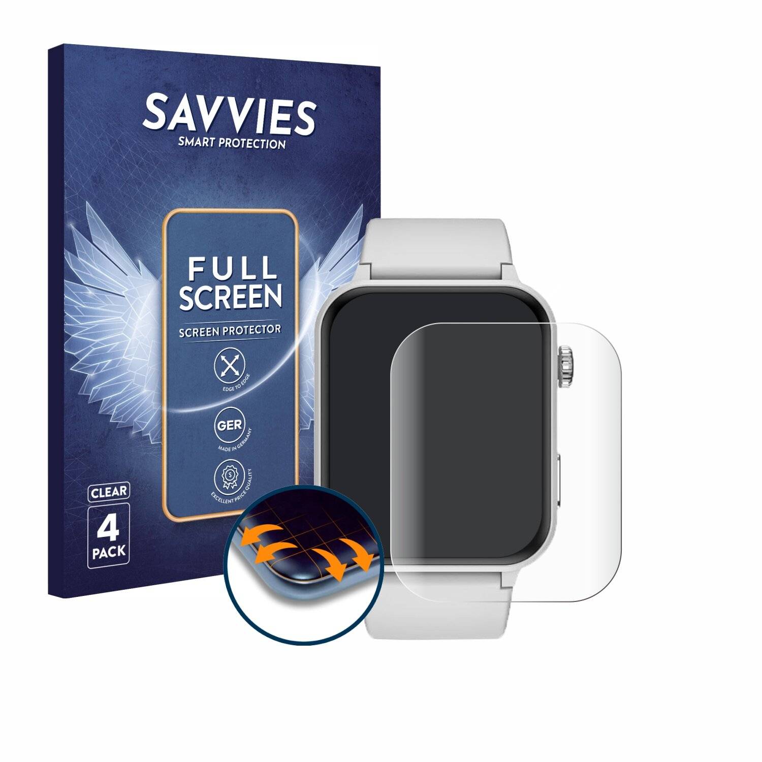 4x Savvies Full-Screen Folie für Iowodo