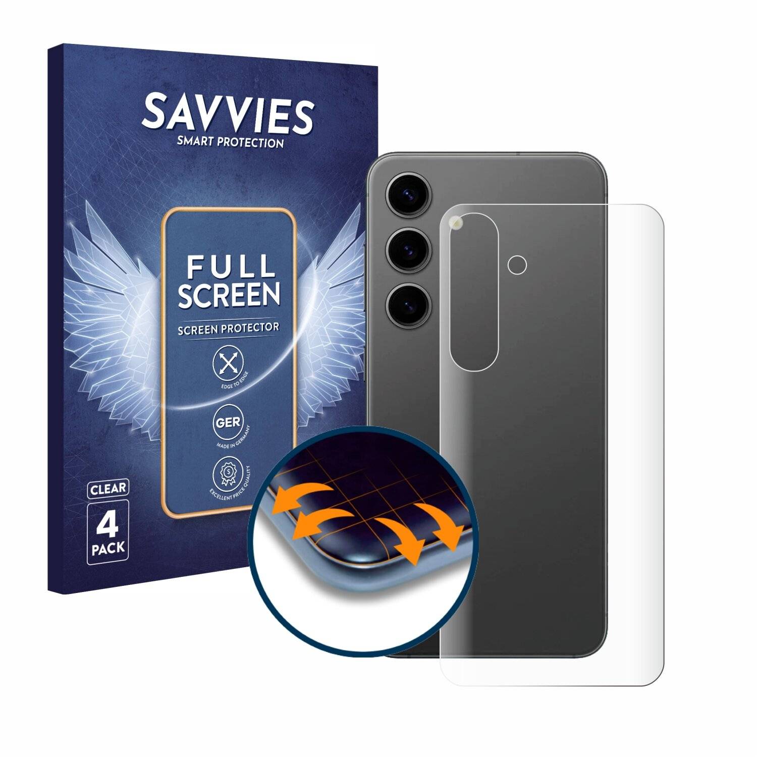 4x Savvies Full-Screen Folie für Samsung Galaxy S24 Plus