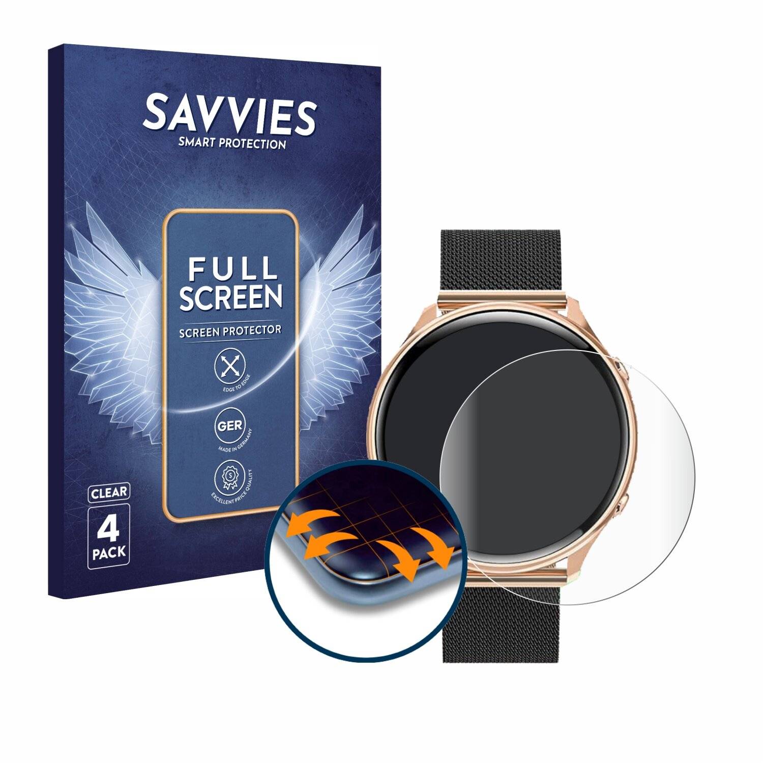 4x Savvies Full-Screen Folie für Aimiuvei G37