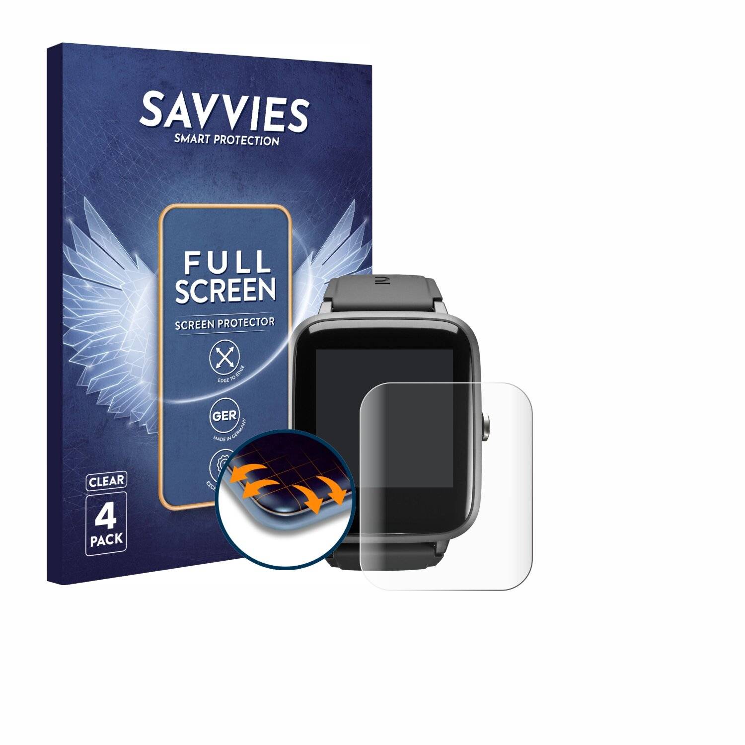 4x Savvies Full-Screen Folie für Kalenji CW700