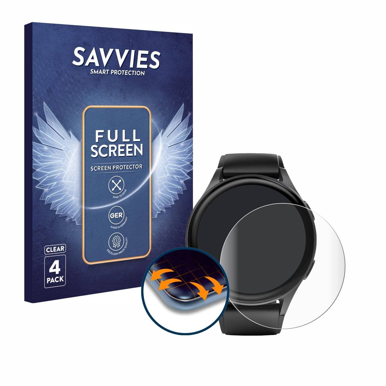 4x Savvies Full-Screen Folie für Hama 8900 (45