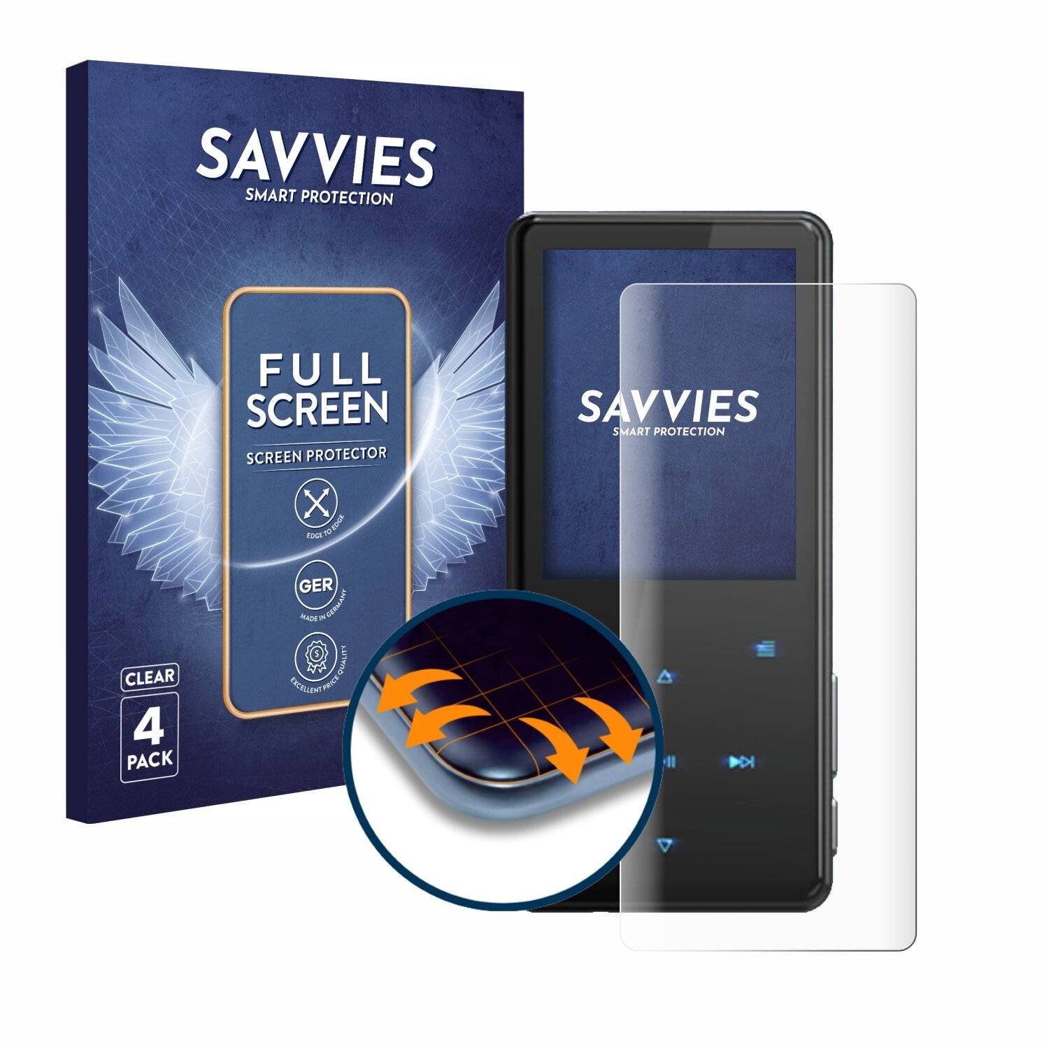 4x Savvies Full-Screen Folie für MUZXQII D16