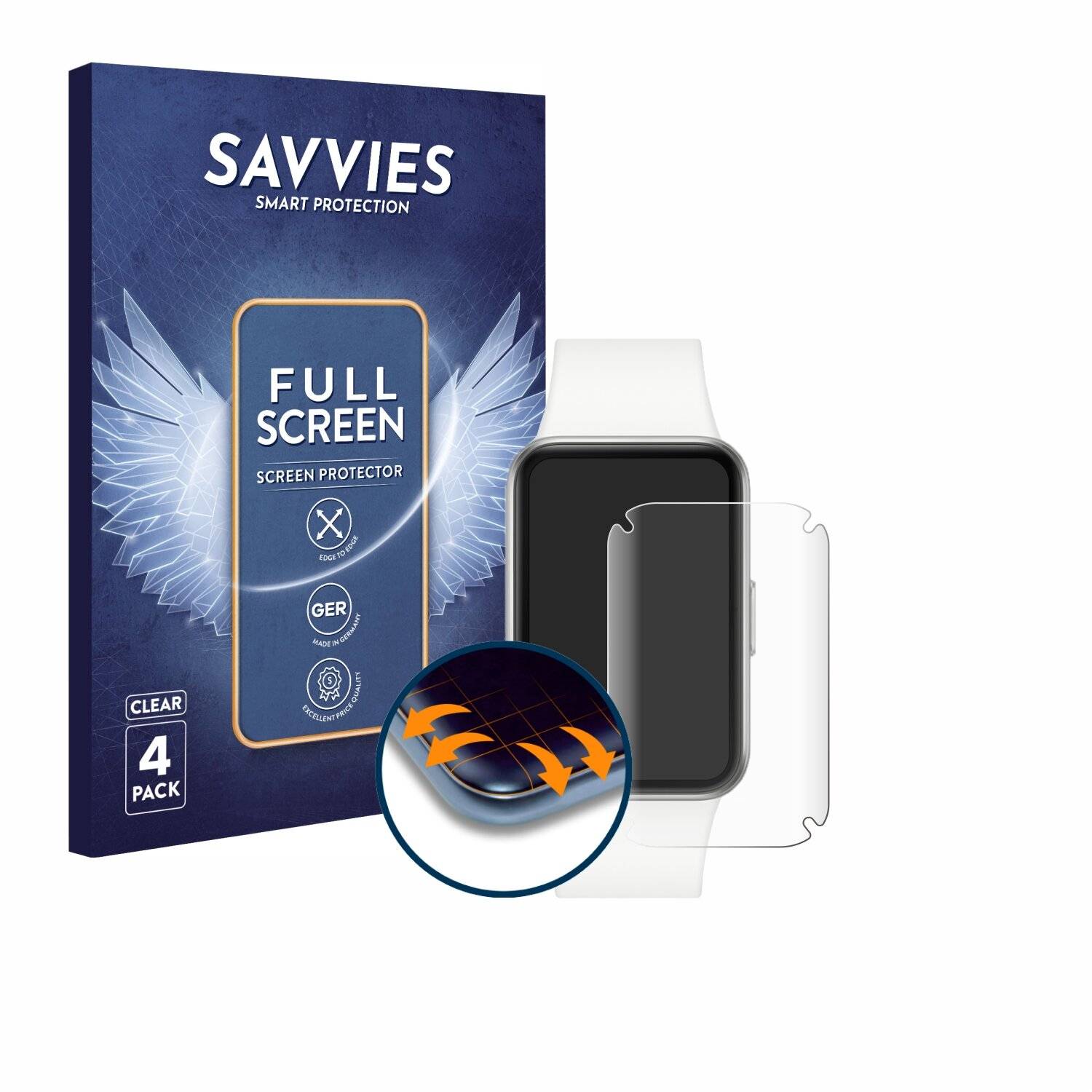 4x Savvies Full-Screen Folie für Samsung Galaxy