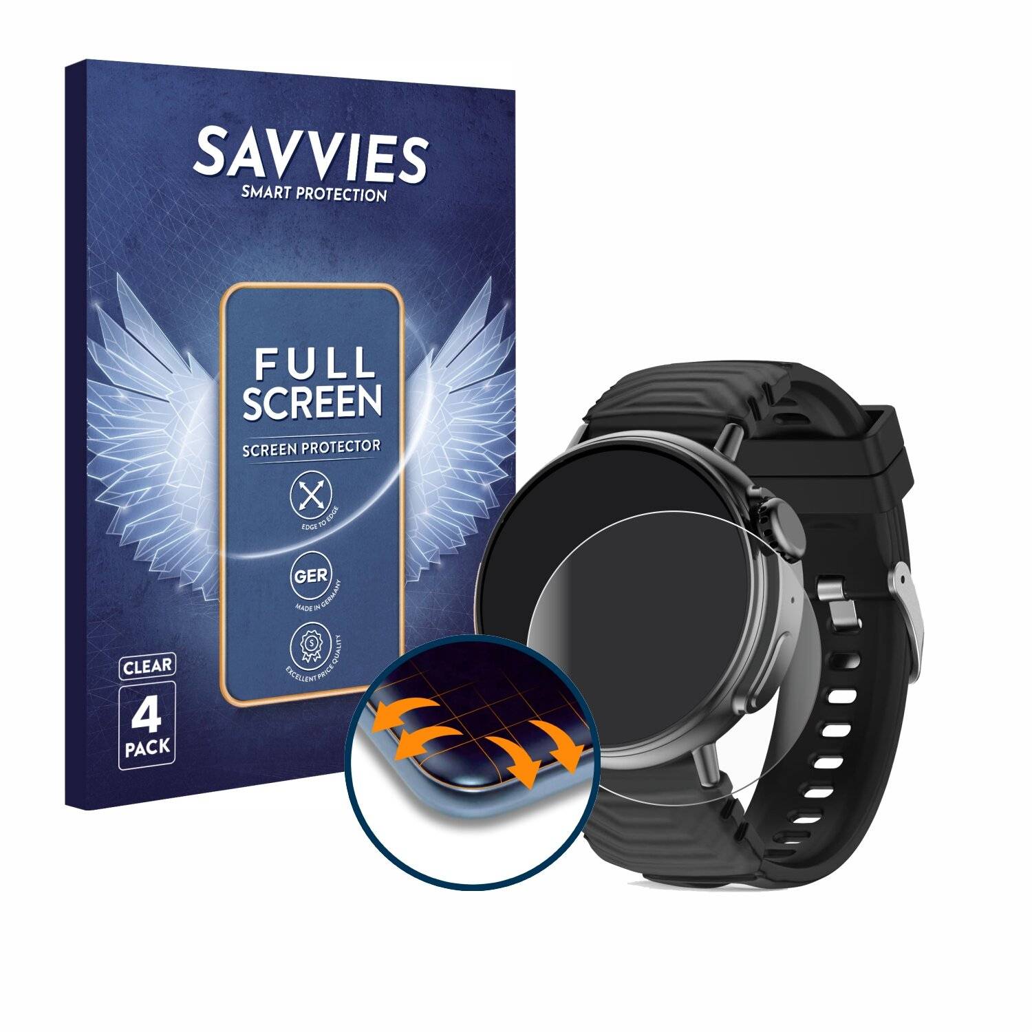 4x Savvies Full-Screen Folie für AMZSA