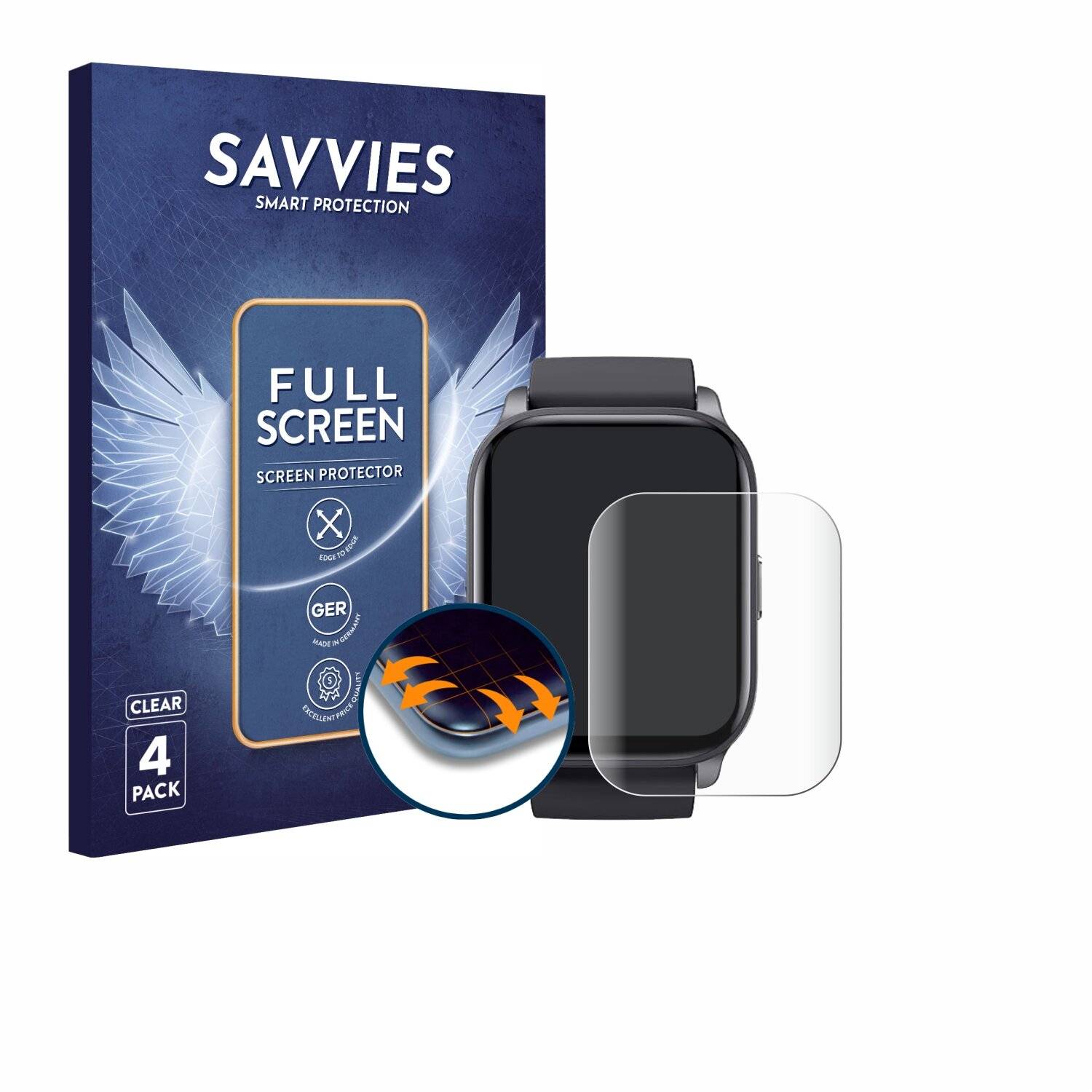 4x Savvies Full-Screen Folie für Toobur