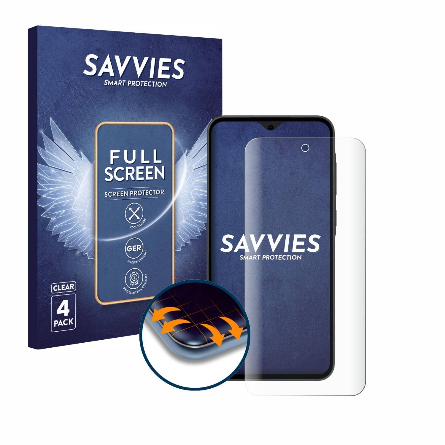4x Savvies Full-Screen Folie für Samsung Galaxy A35
