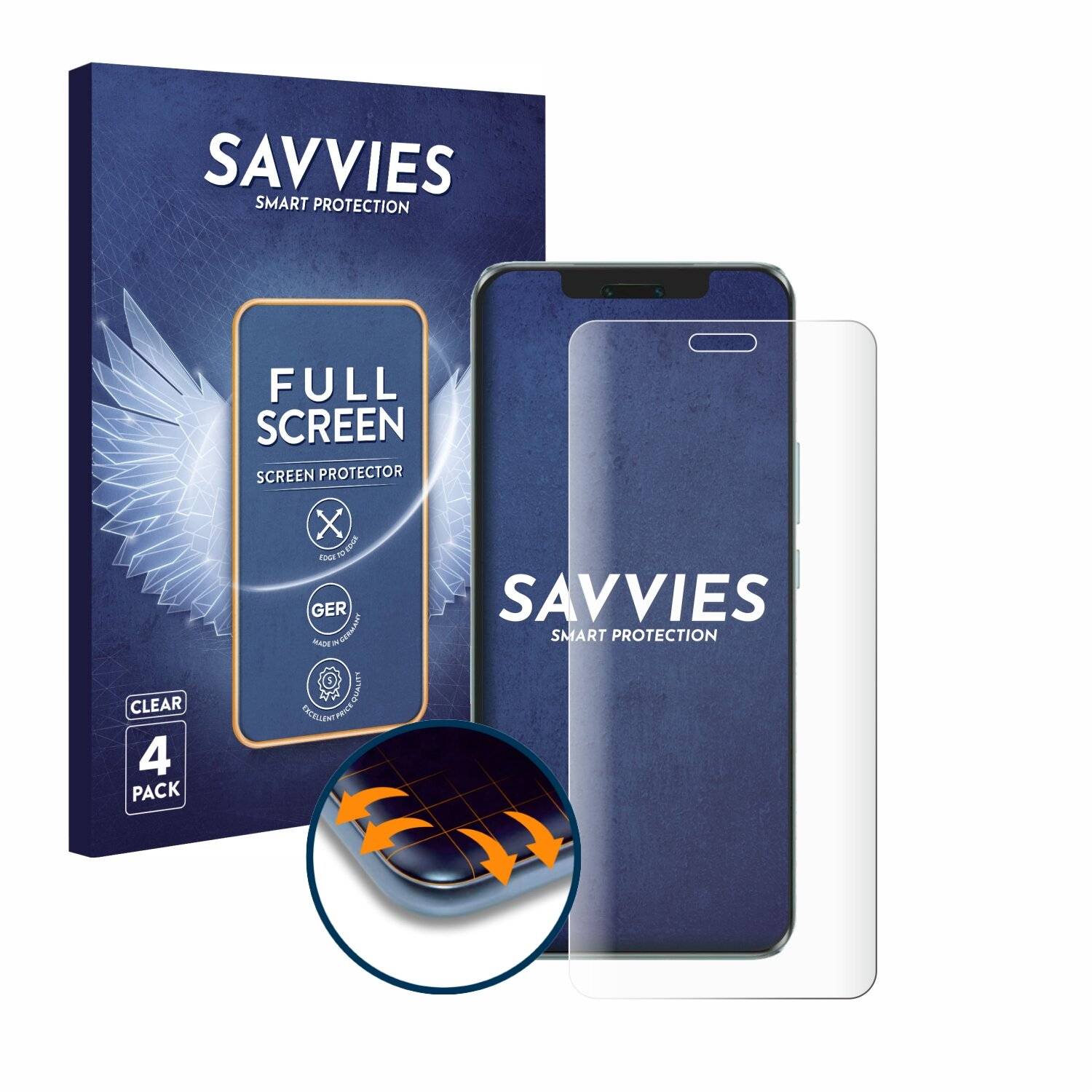 4x Savvies Full-Screen Folie für Honor Magic 6