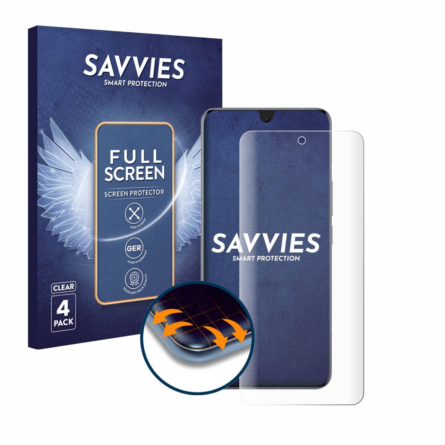 4x Savvies Full-Screen Folie für Xiaomi 14