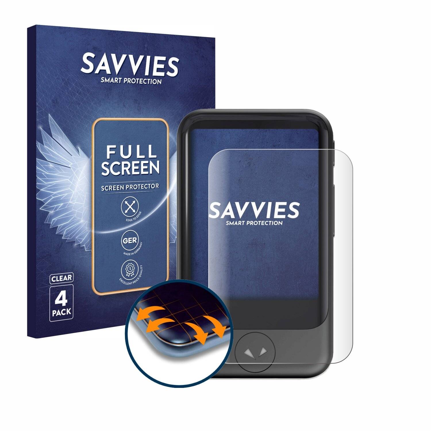 4x Savvies Full-Screen Folie für Pocketalk