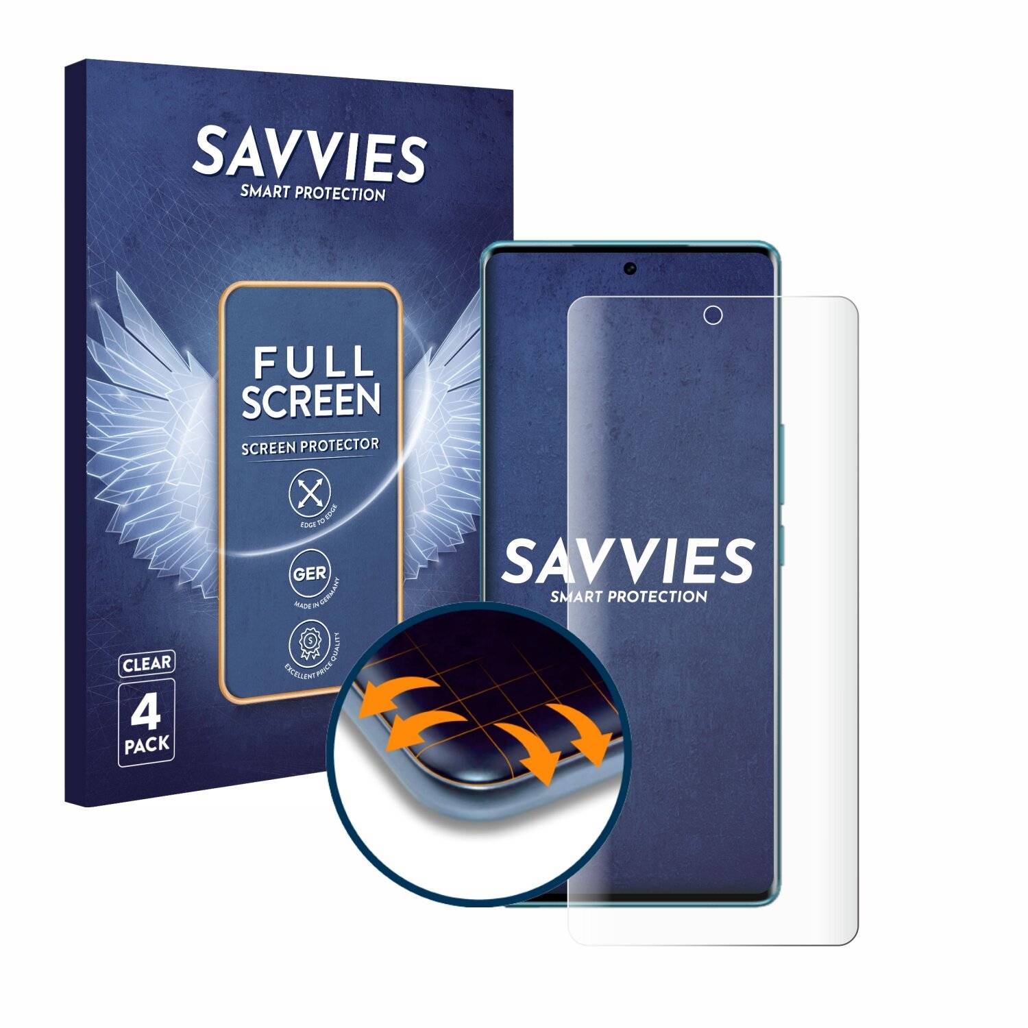 4x Savvies Full-Screen Folie für Vivo V29