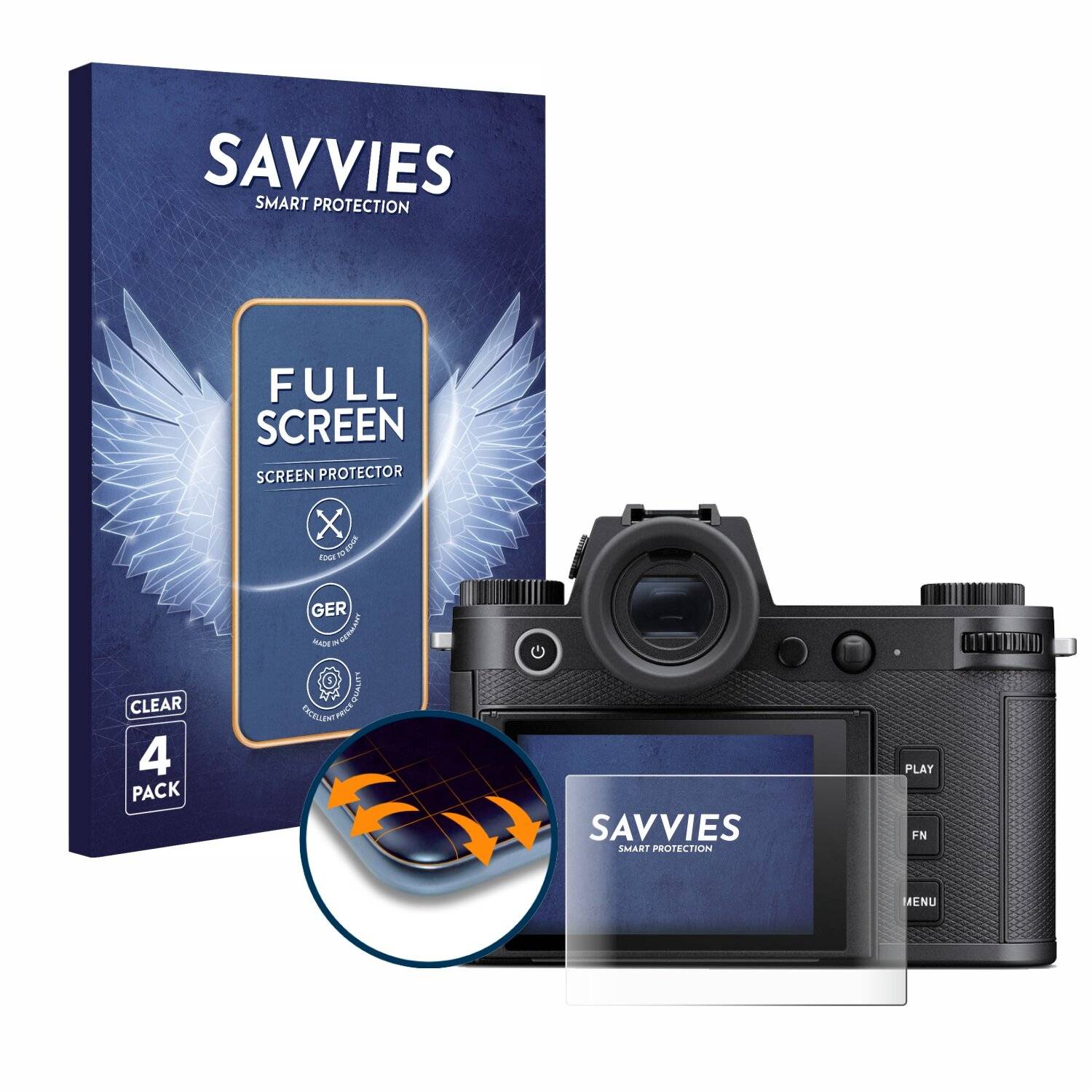 4x Savvies Full-Screen Folie für Leica