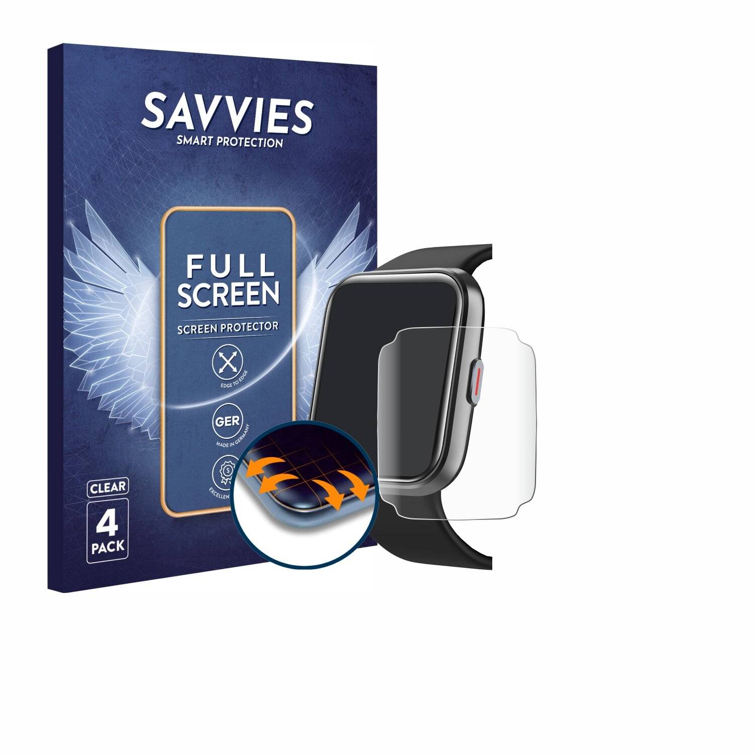 4x Savvies Full-Screen Folie für Tensky ID208 Plus