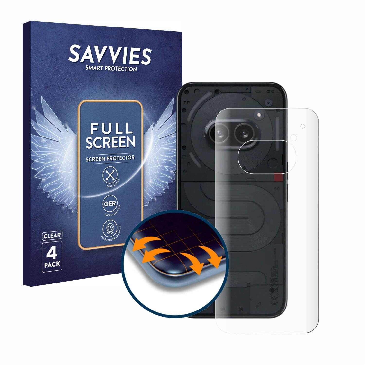 4x Savvies Full-Screen Folie für Nothing Phone (2a)