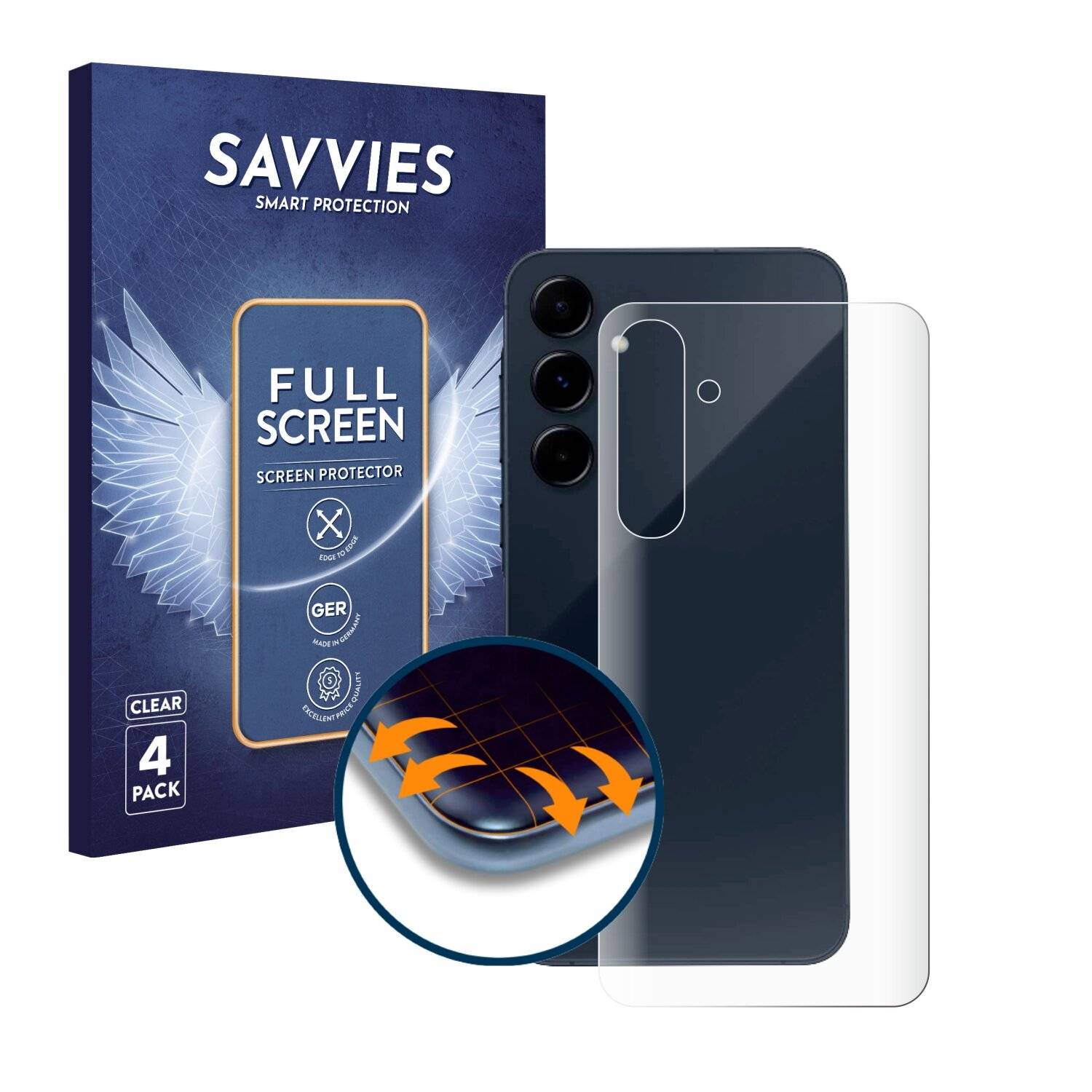 4x Savvies Full-Screen Folie für Samsung Galaxy A55 5G