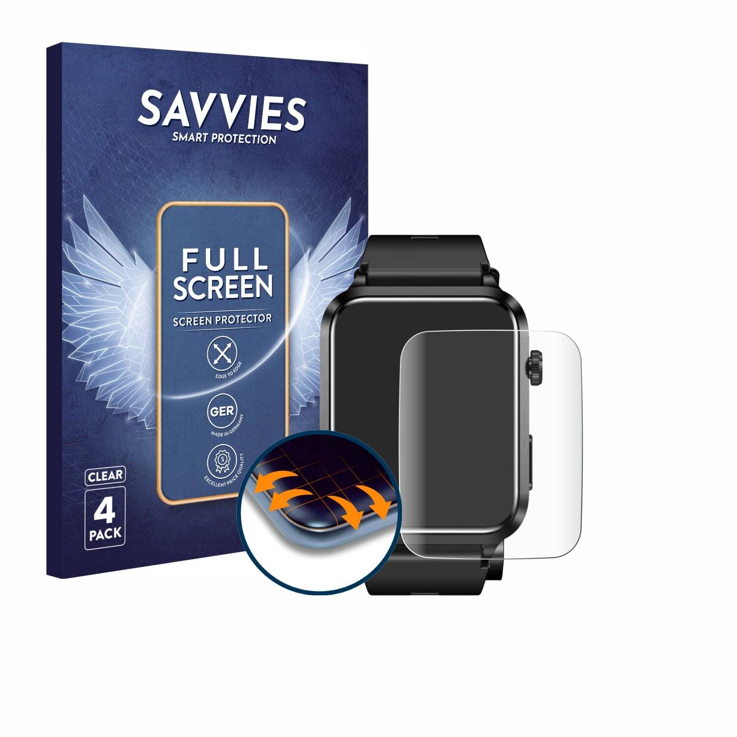 4x Savvies Full-Screen Folie für Kardena Care Air 2