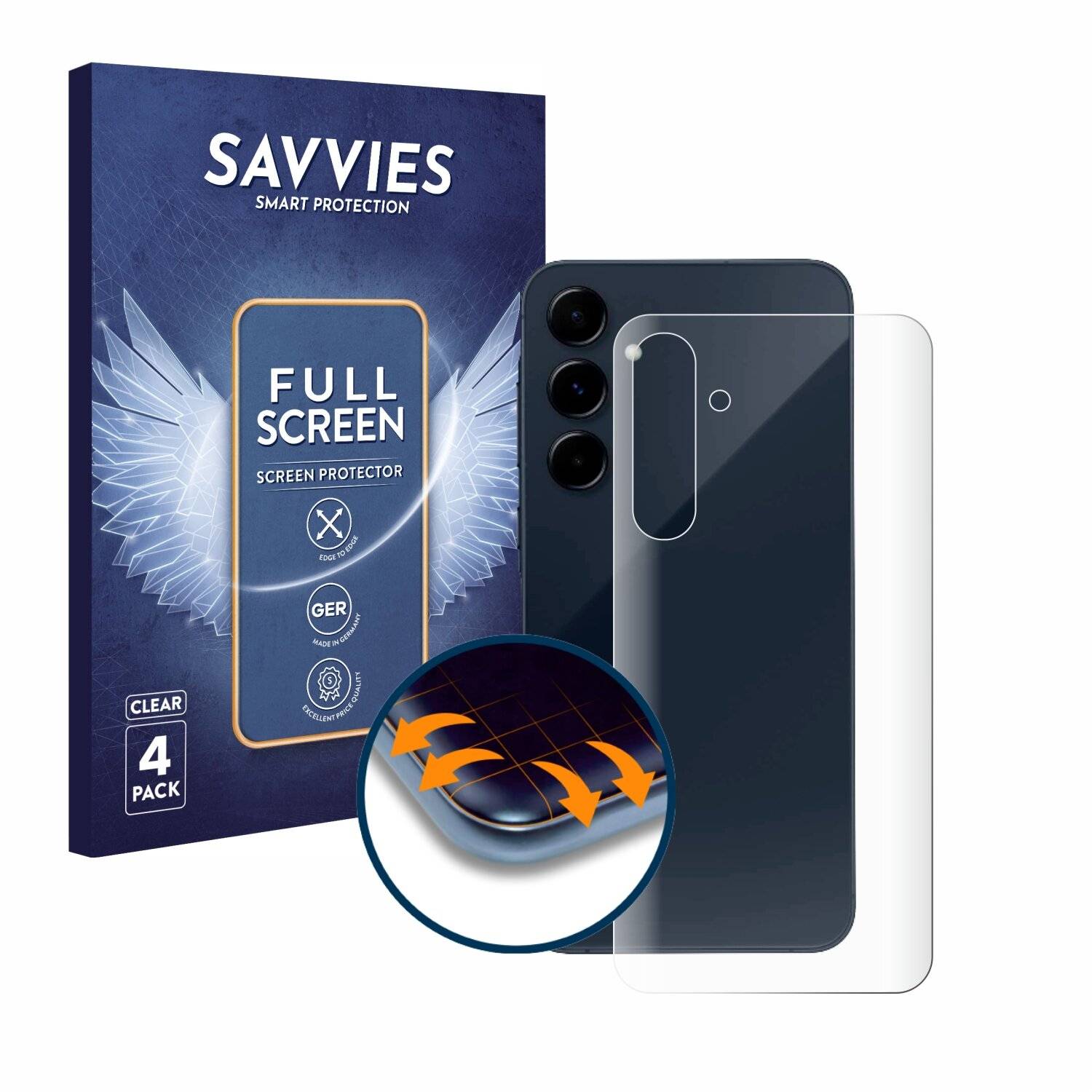 4x Savvies Full-Screen Folie für Samsung Galaxy A35 5G