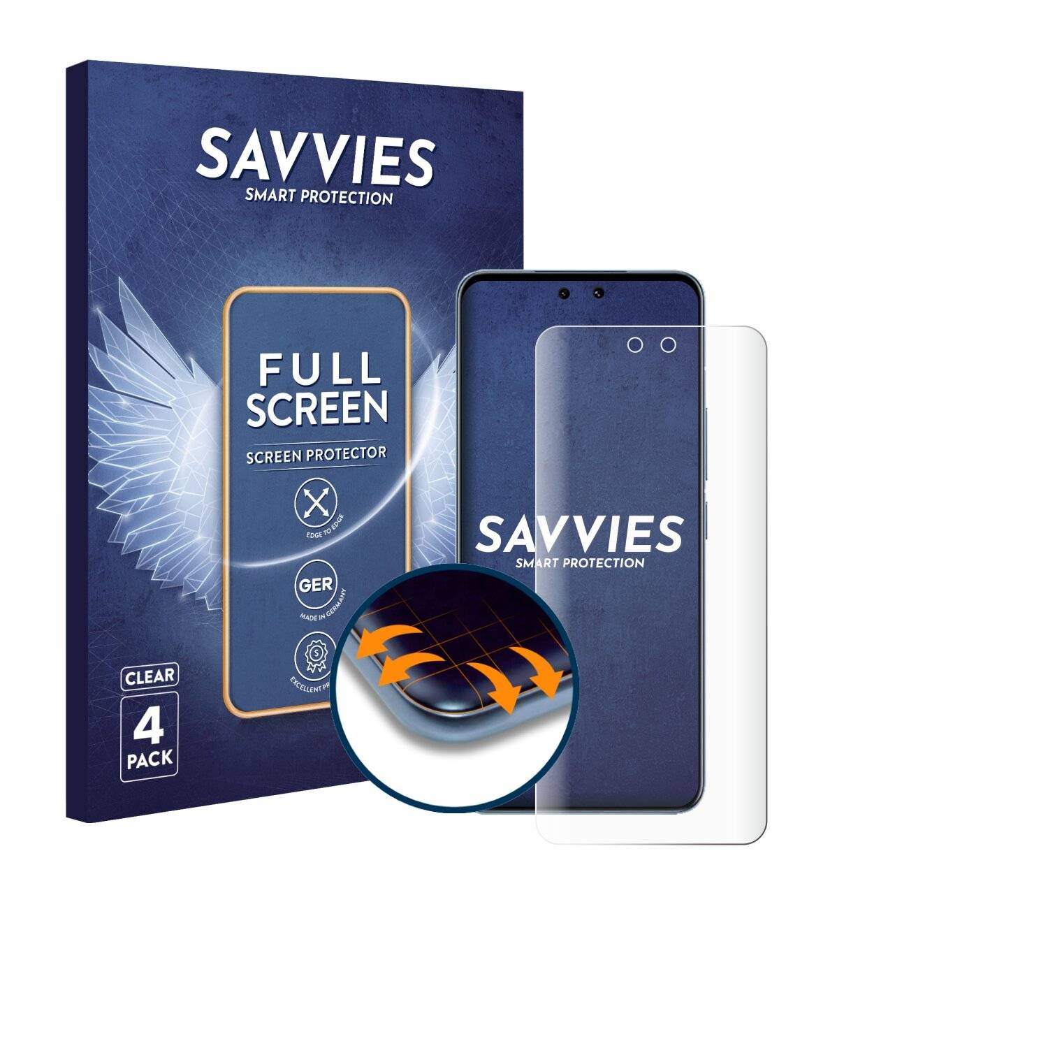 4x Savvies Full-Screen Folie für Xiaomi Civi 4