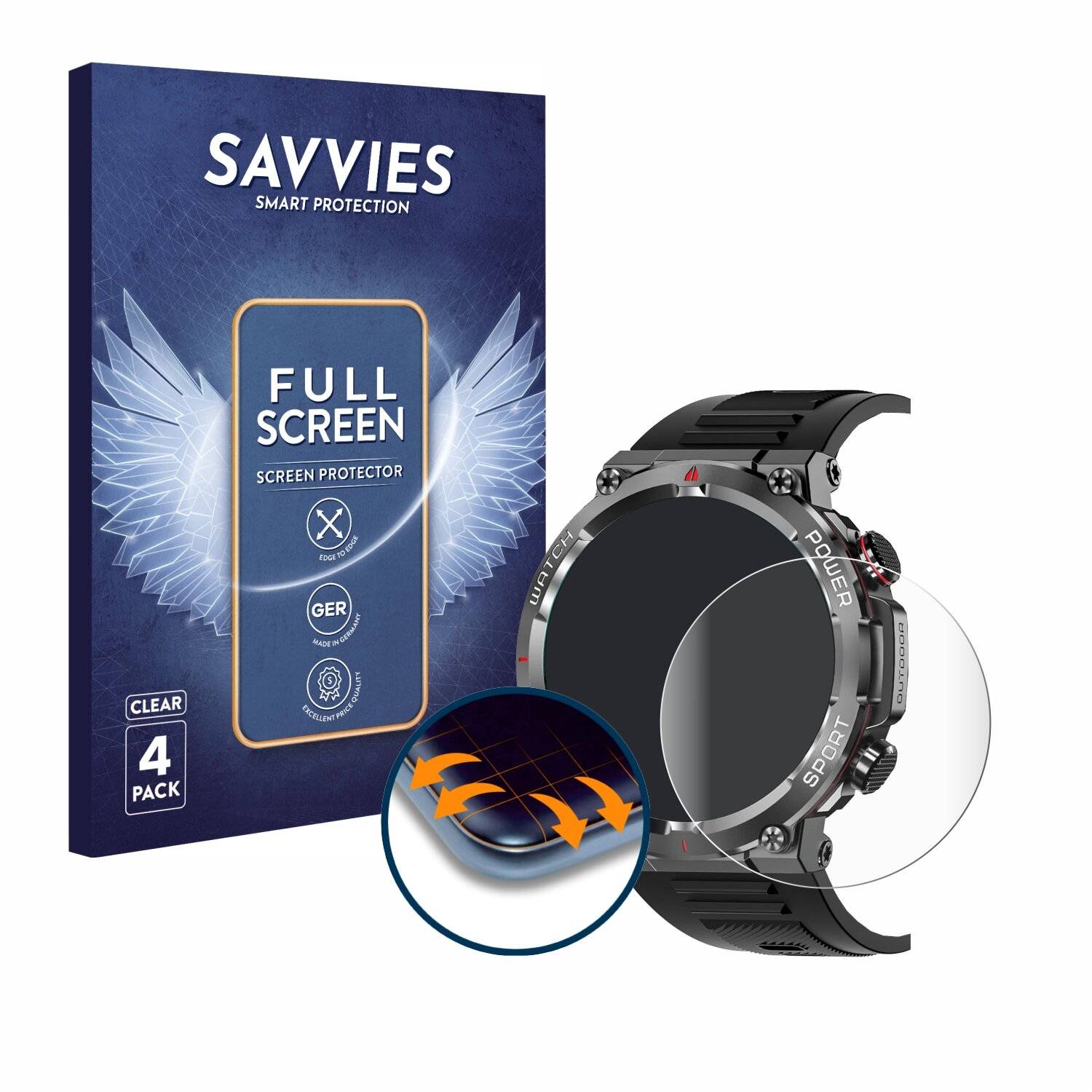 4x Savvies Full-Screen Folie für Iowodo W50