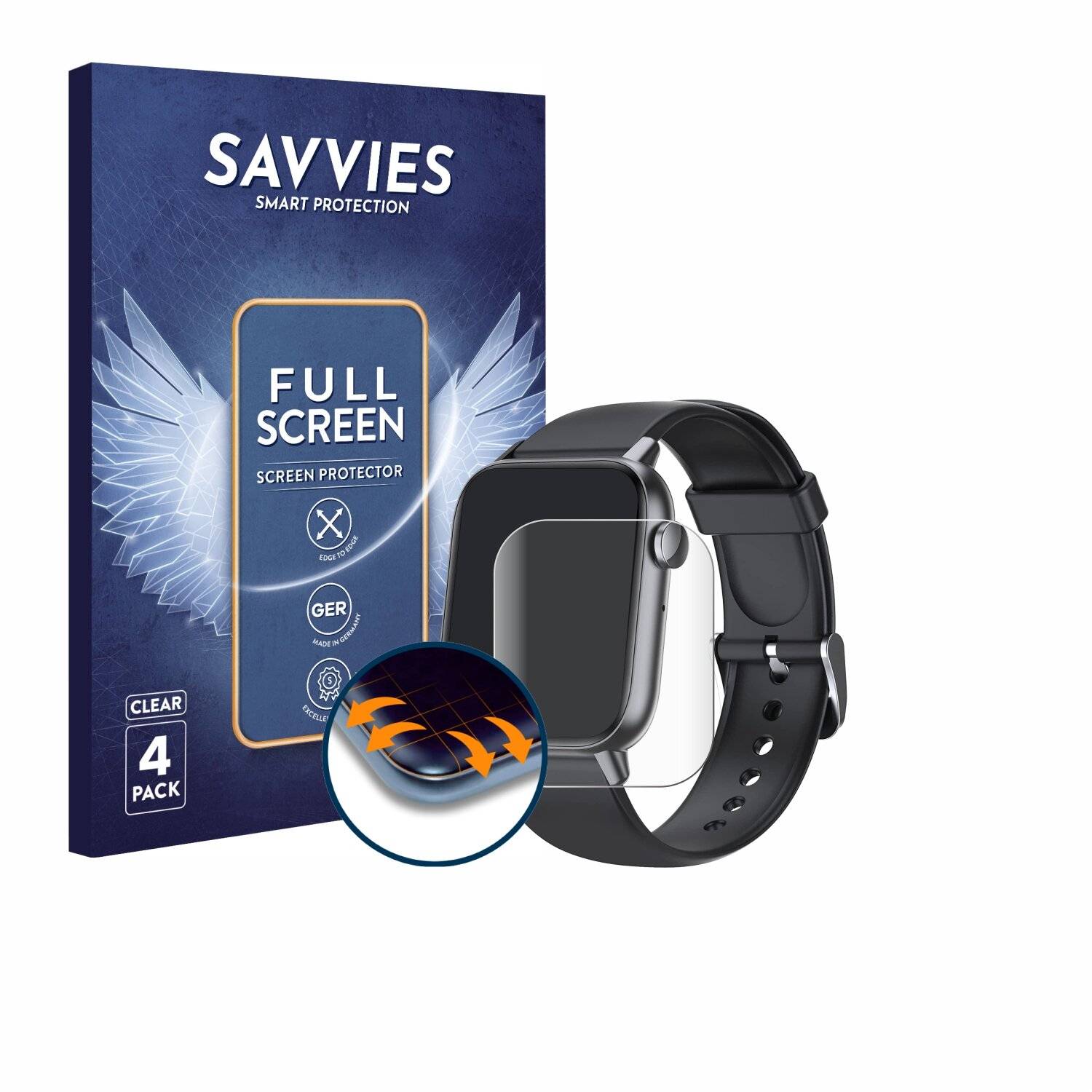 4x Savvies Full-Screen Folie für Manike QS 108