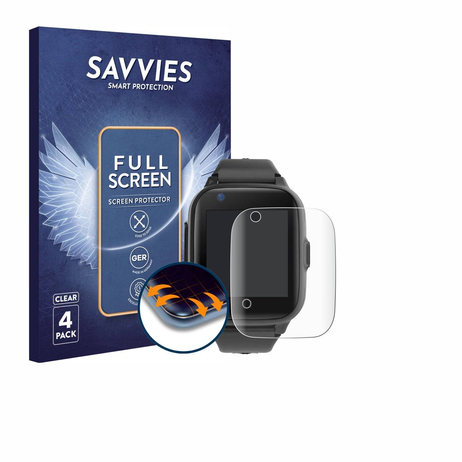 4x Savvies Full-Screen Folie für Leotec Kids Allo Plus