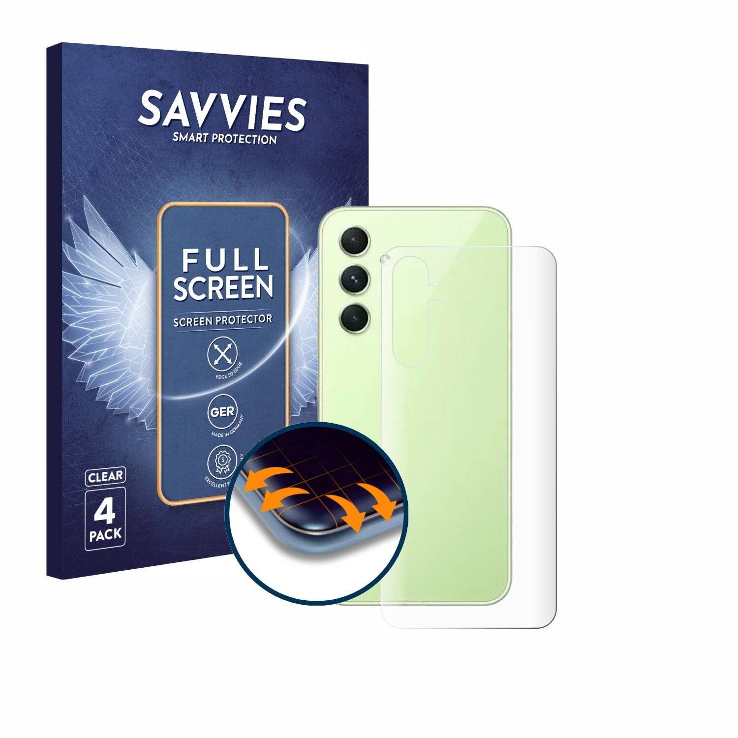 4x Savvies Full-Screen Folie für Samsung Galaxy A54 5G Enterprise Edition