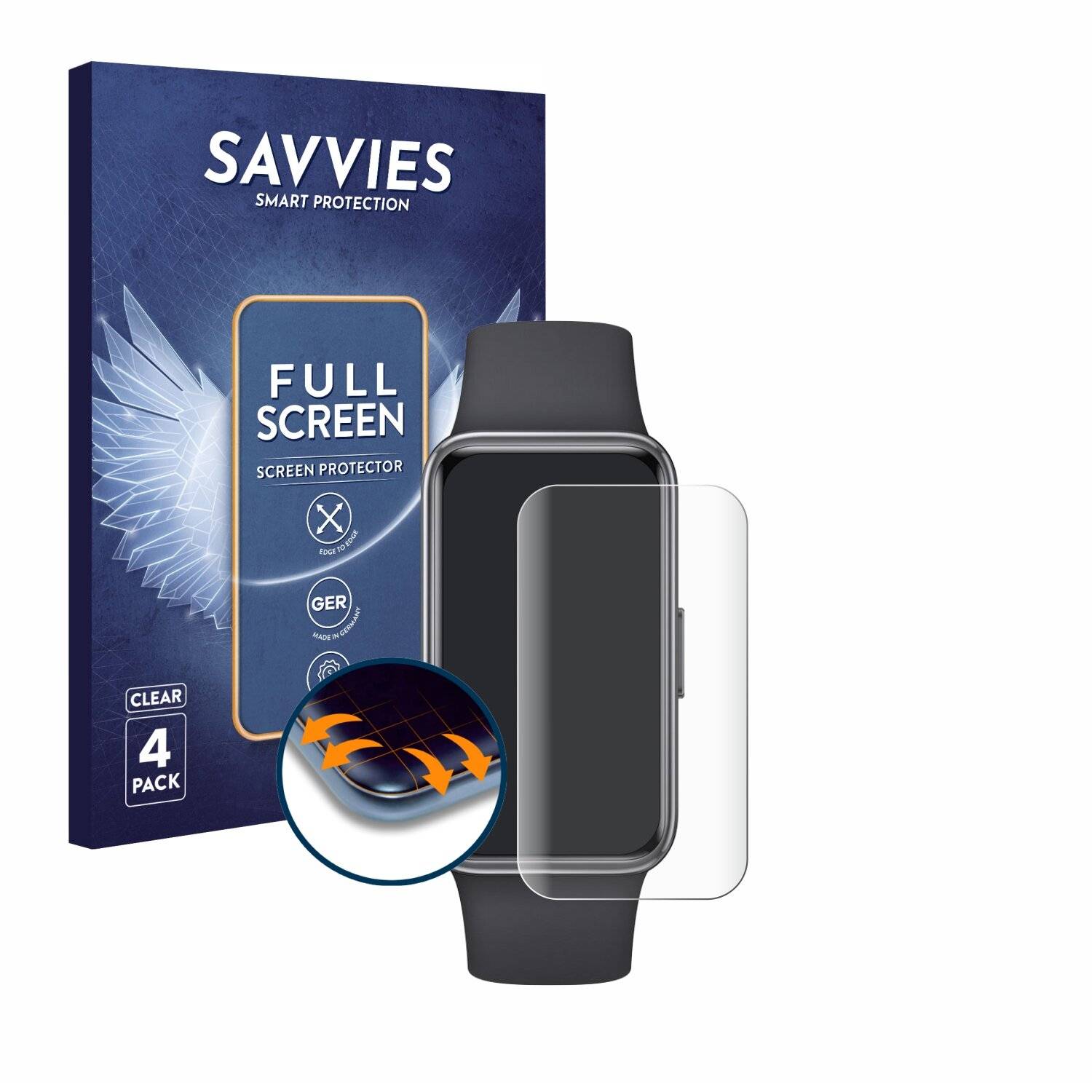 4x Savvies Full-Screen Folie für Huawei Band