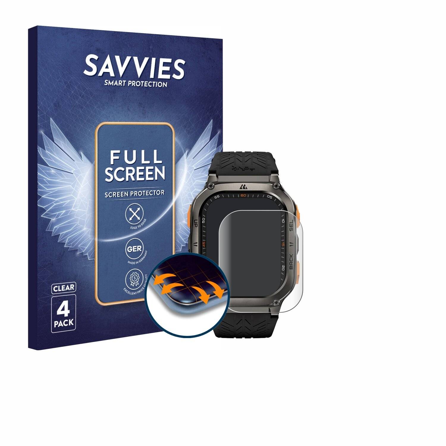 4x Savvies Full-Screen Folie für Kospet Tank M3