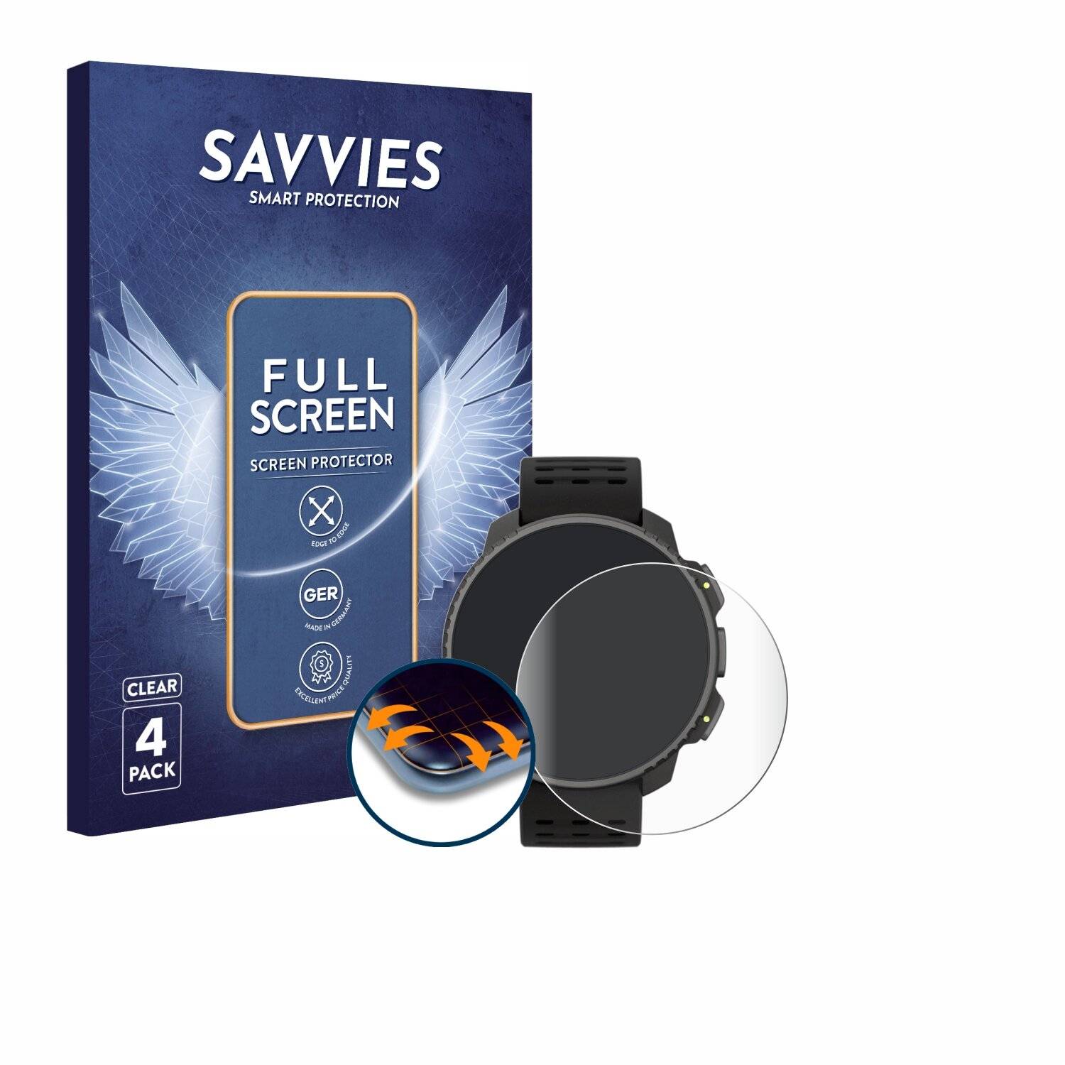 4x Savvies Full-Screen Folie für Suunto Vertical