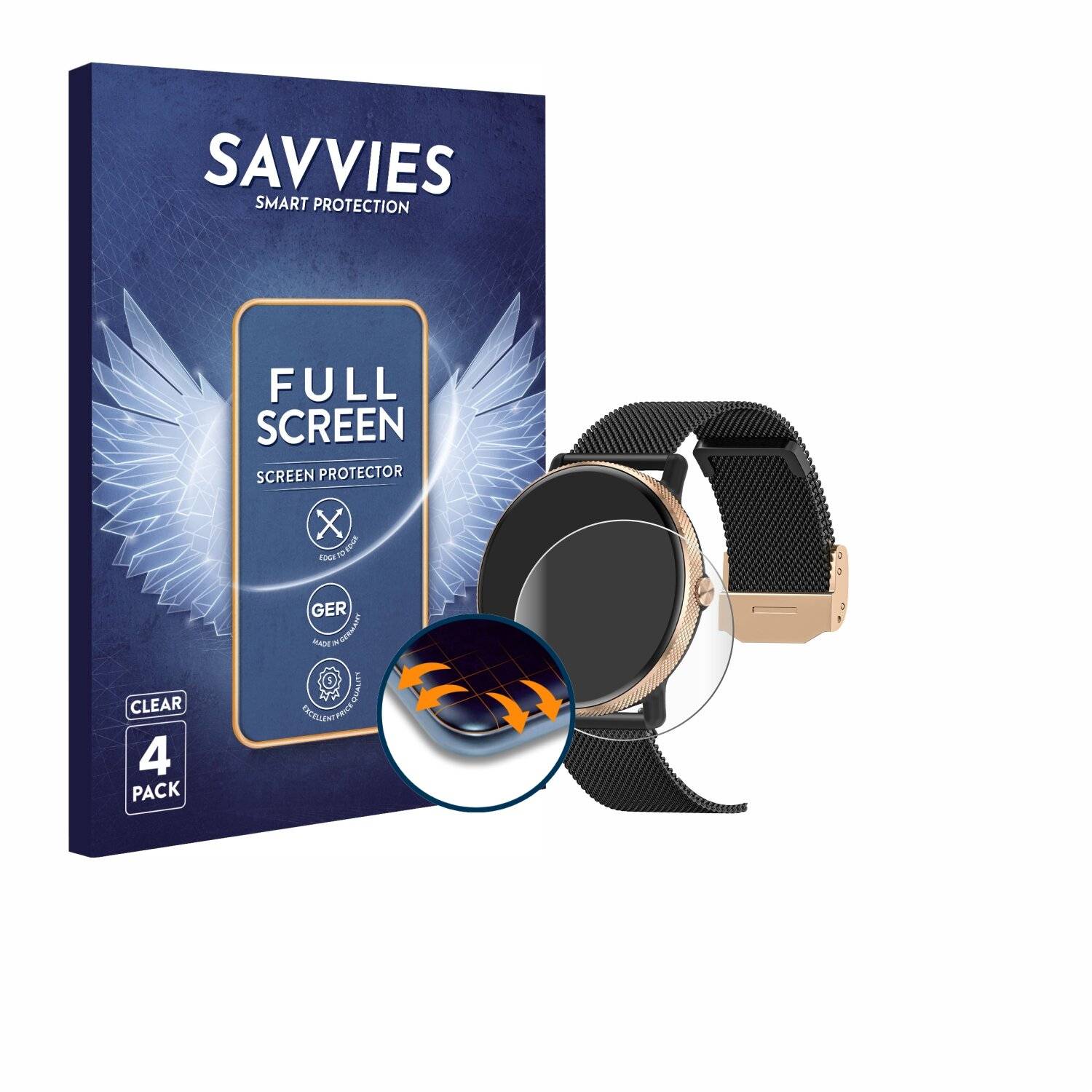 4x Savvies Full-Screen Folie für Akumaka S61