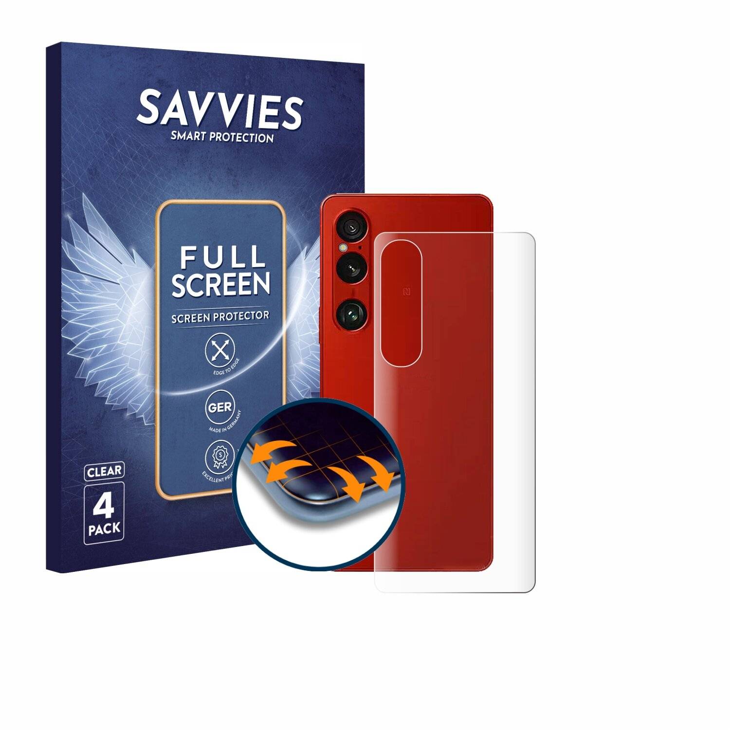 4x Savvies Full-Screen Folie für Sony Xperia 1 VI