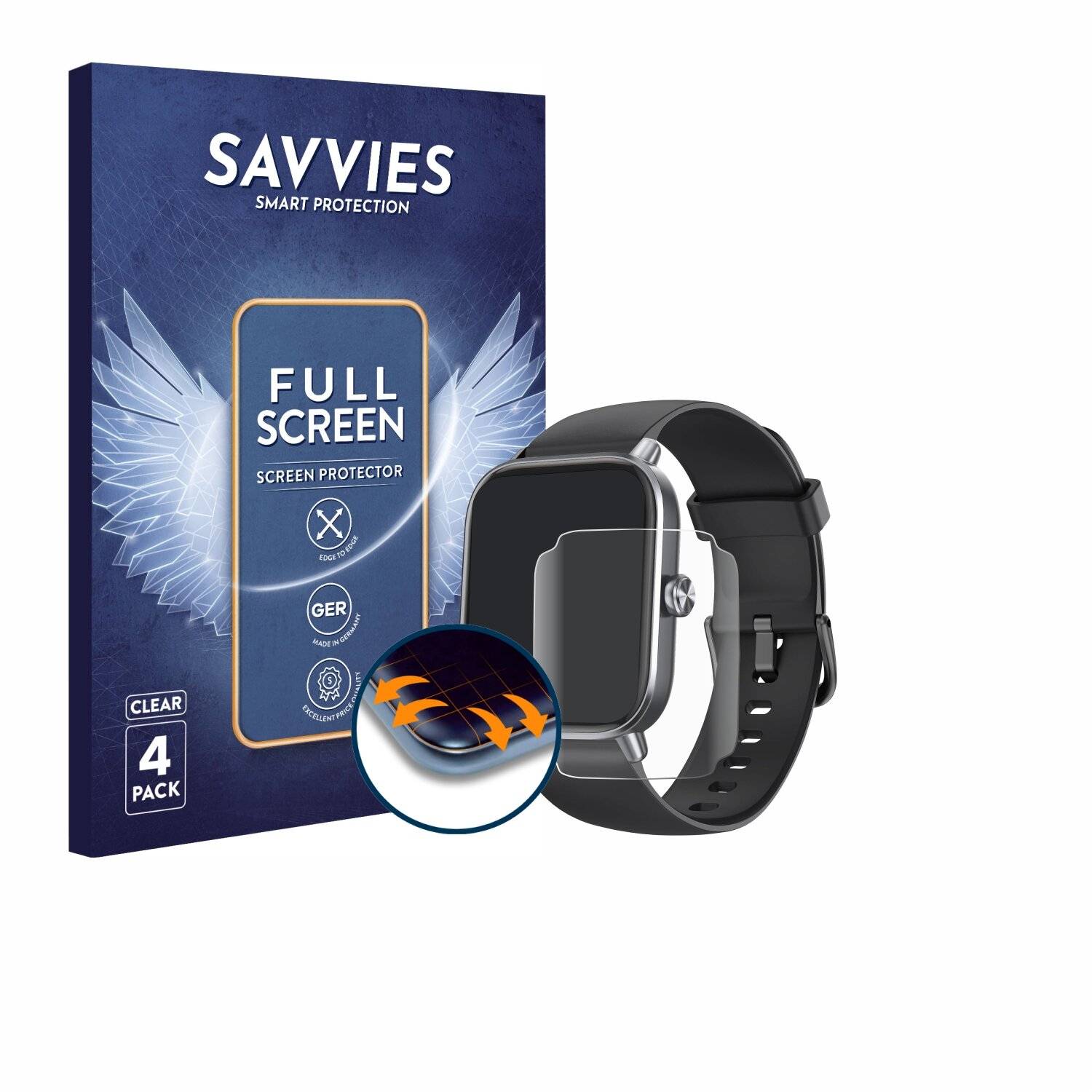 4x Savvies Full-Screen Folie für Amzhero IDW16