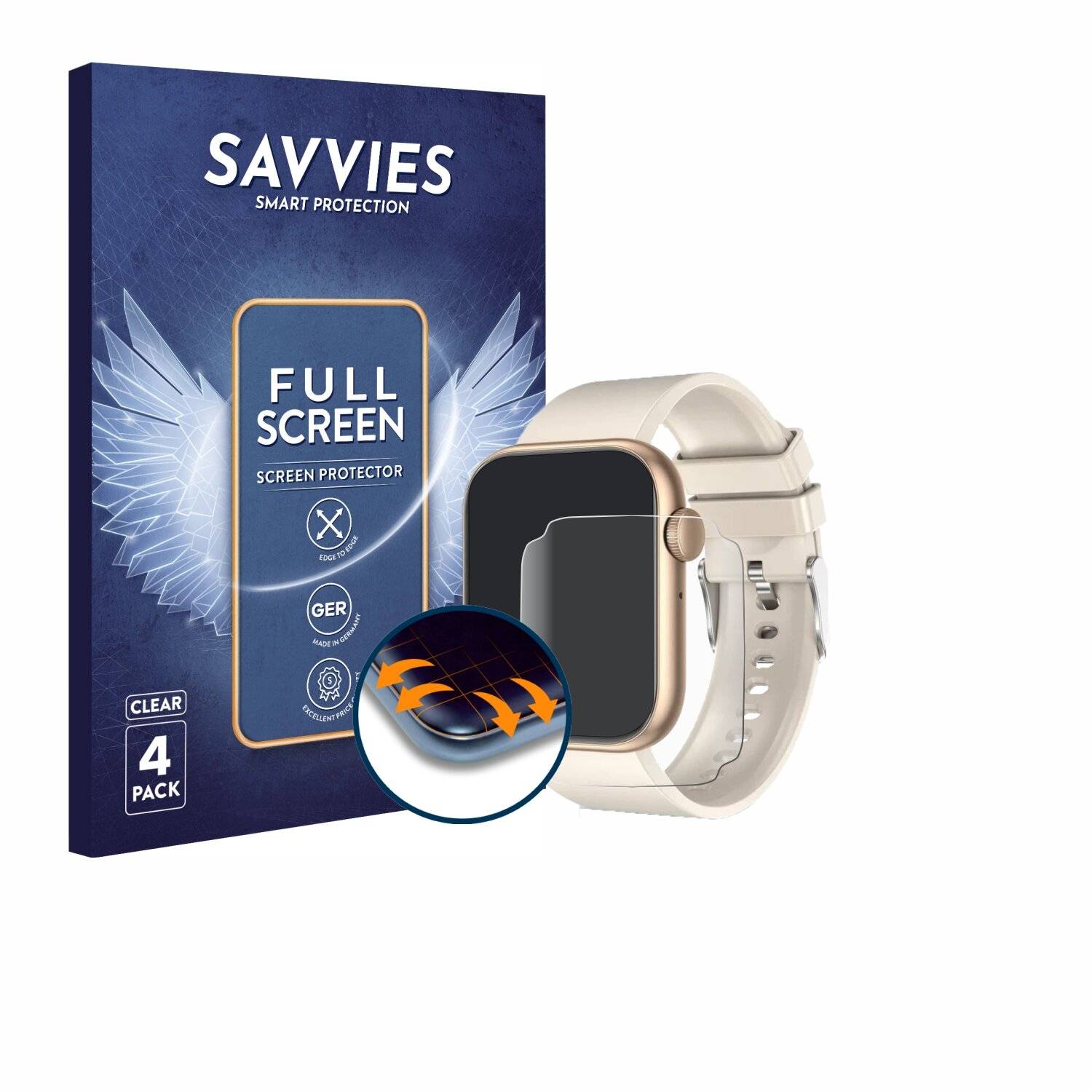 4x Savvies Full-Screen Folie für Deunis X7