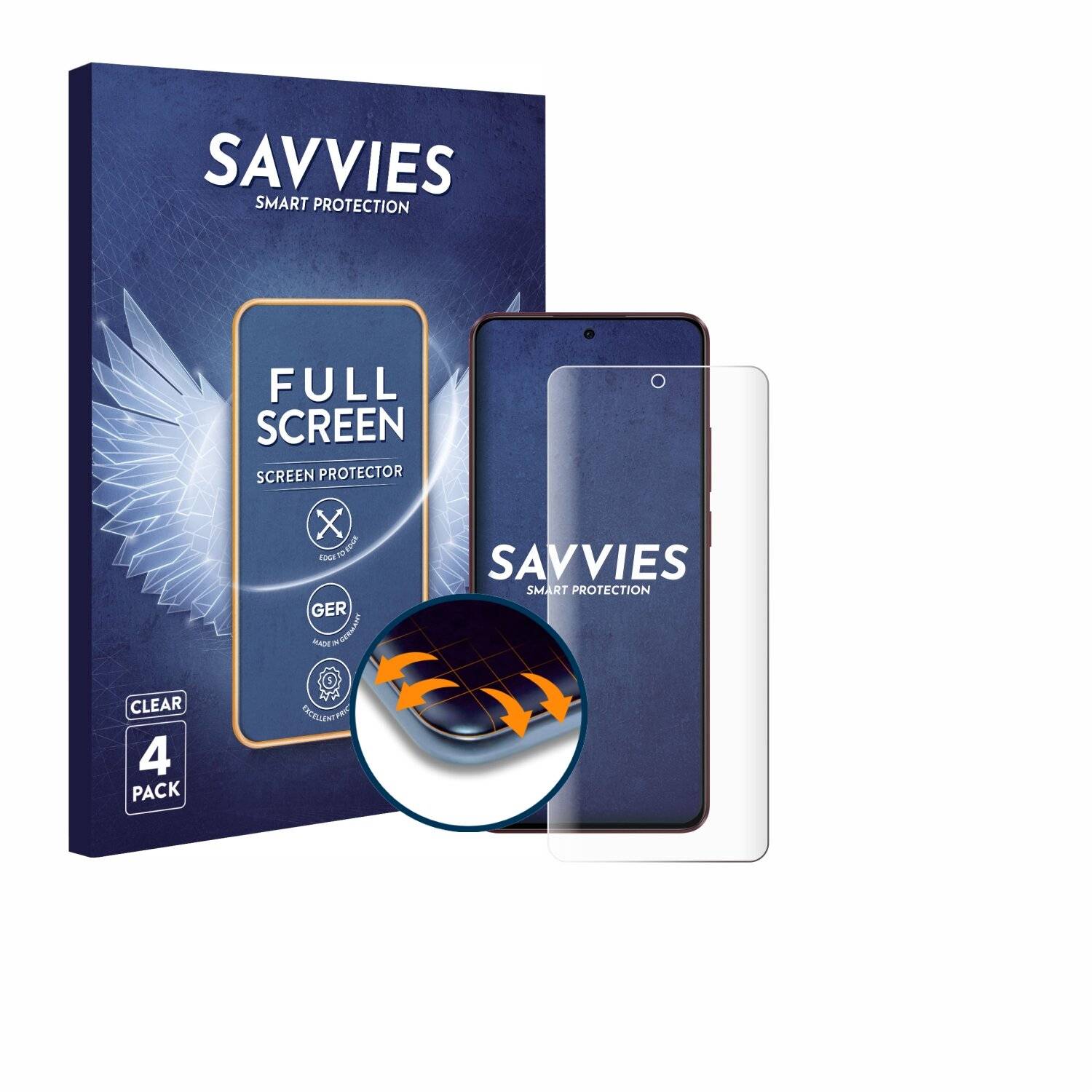 4x Savvies Full-Screen Folie für Oppo F27