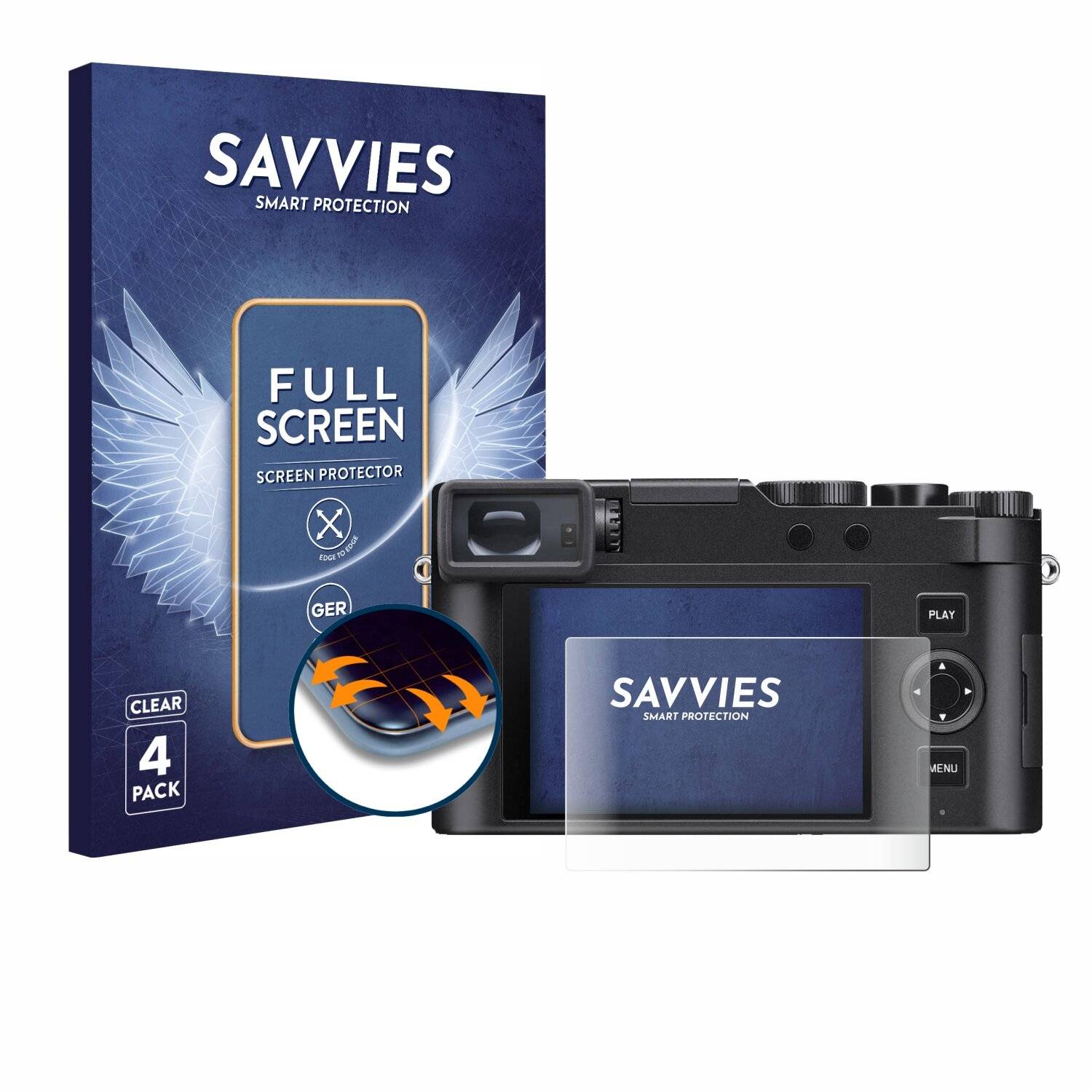 4x Savvies Full-Screen Folie für Leica D-Lux