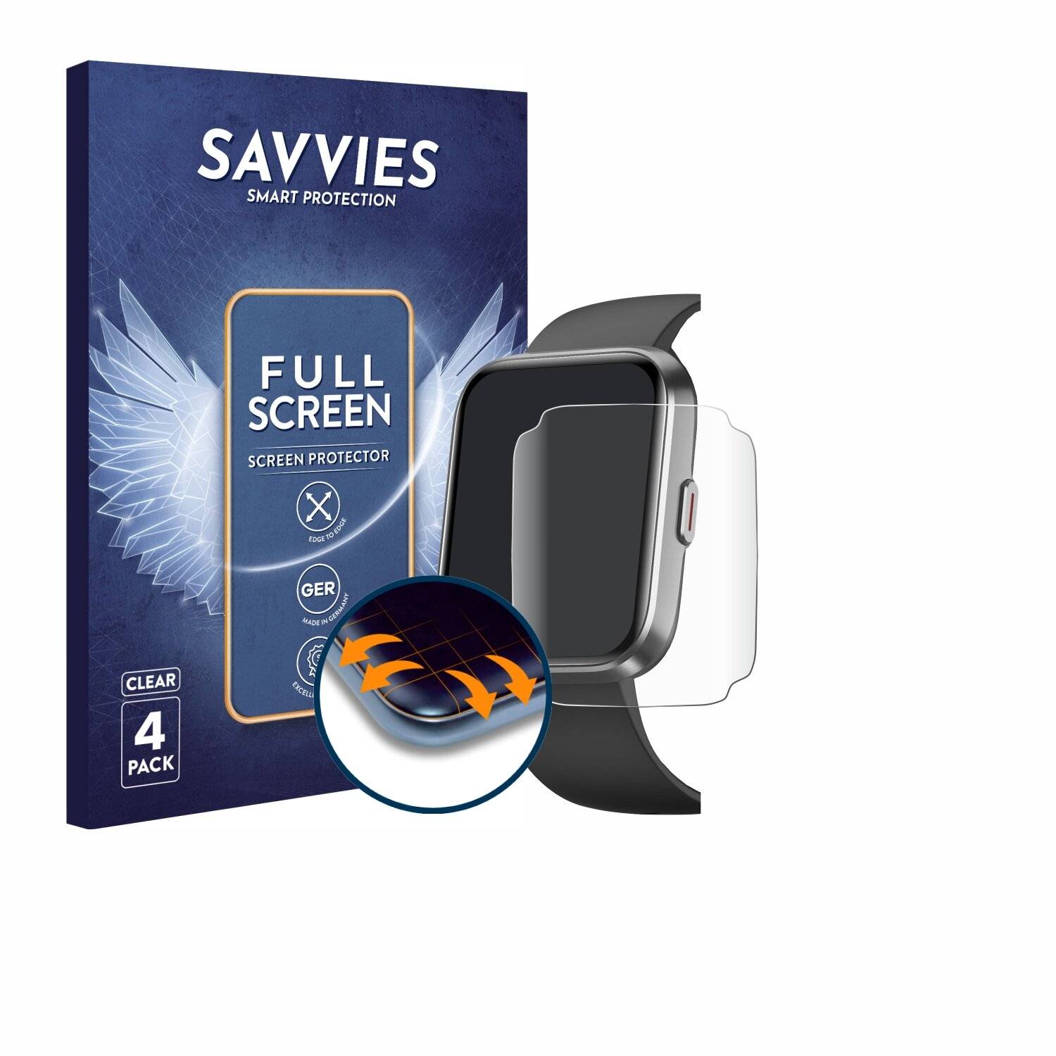 4x Savvies Full-Screen Folie für Fitpolo ID208PLUS