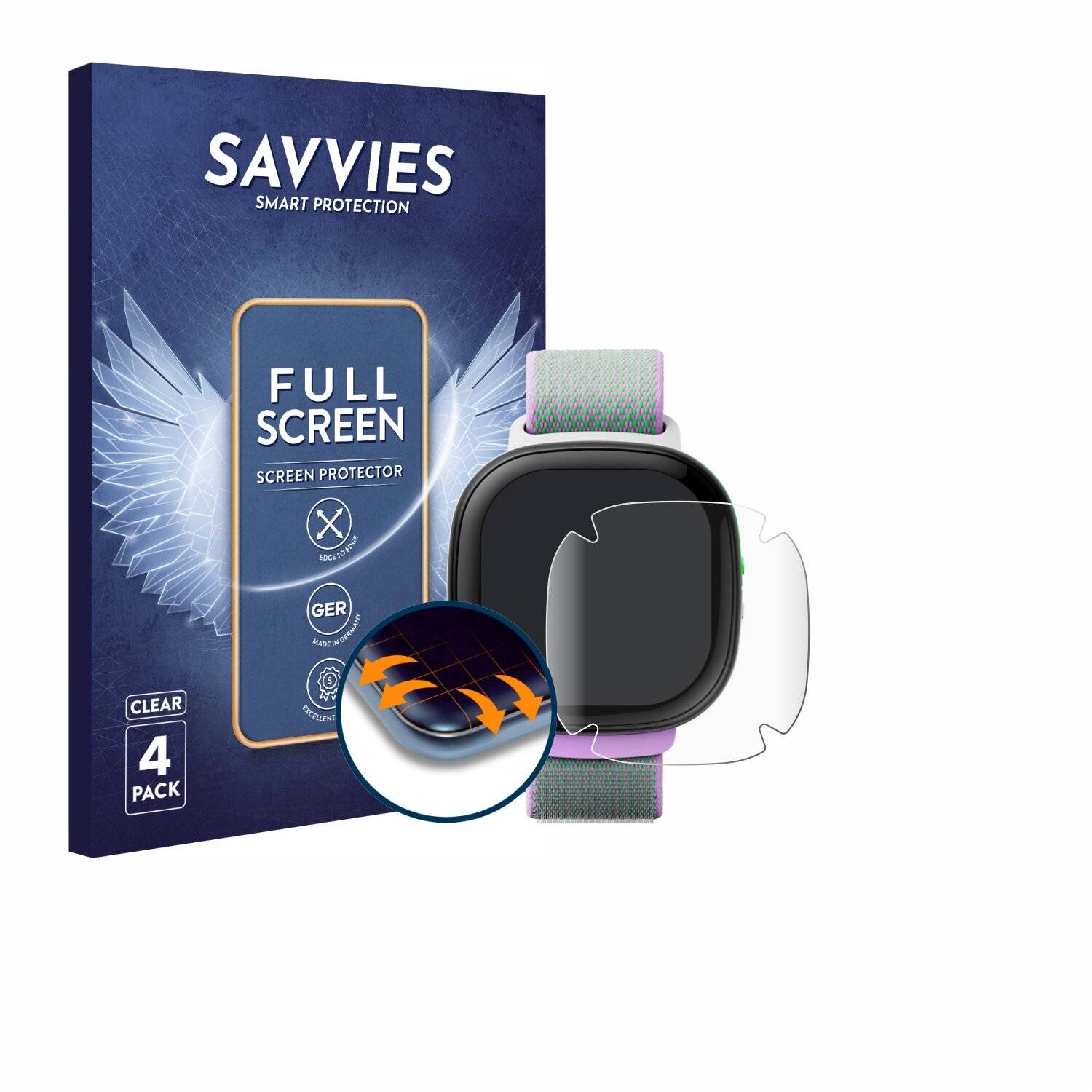 4x Savvies Full-Screen Folie für Fitbit Ace