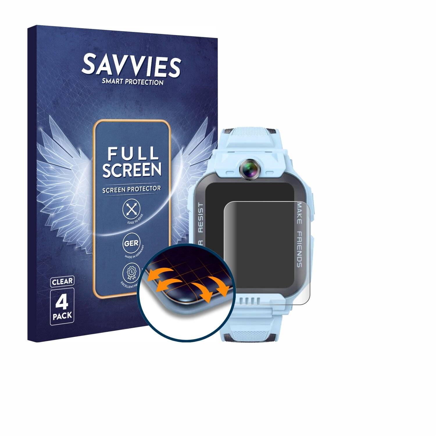 4x Savvies Full-Screen Folie für Imoo Watch Phone