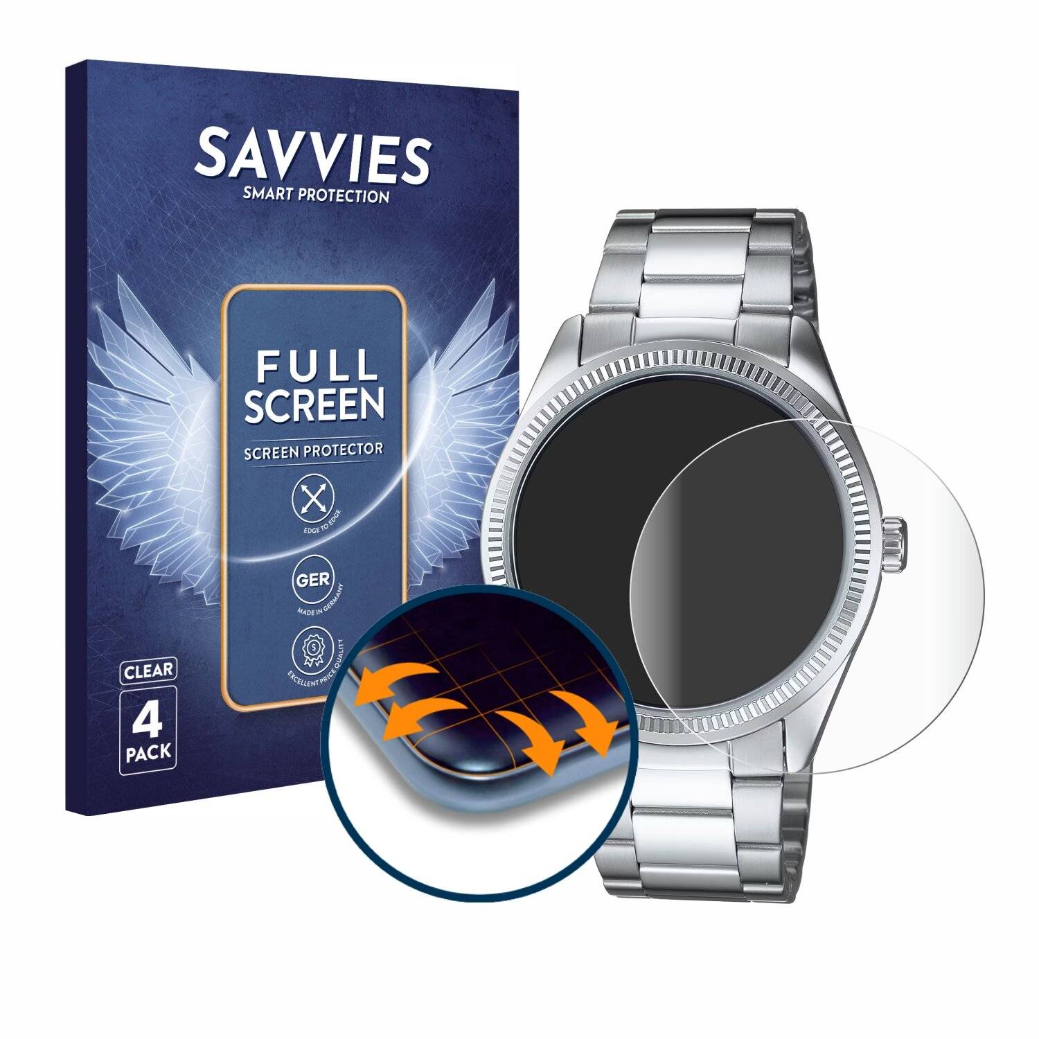 4x Savvies Full-Screen Folie für Casio